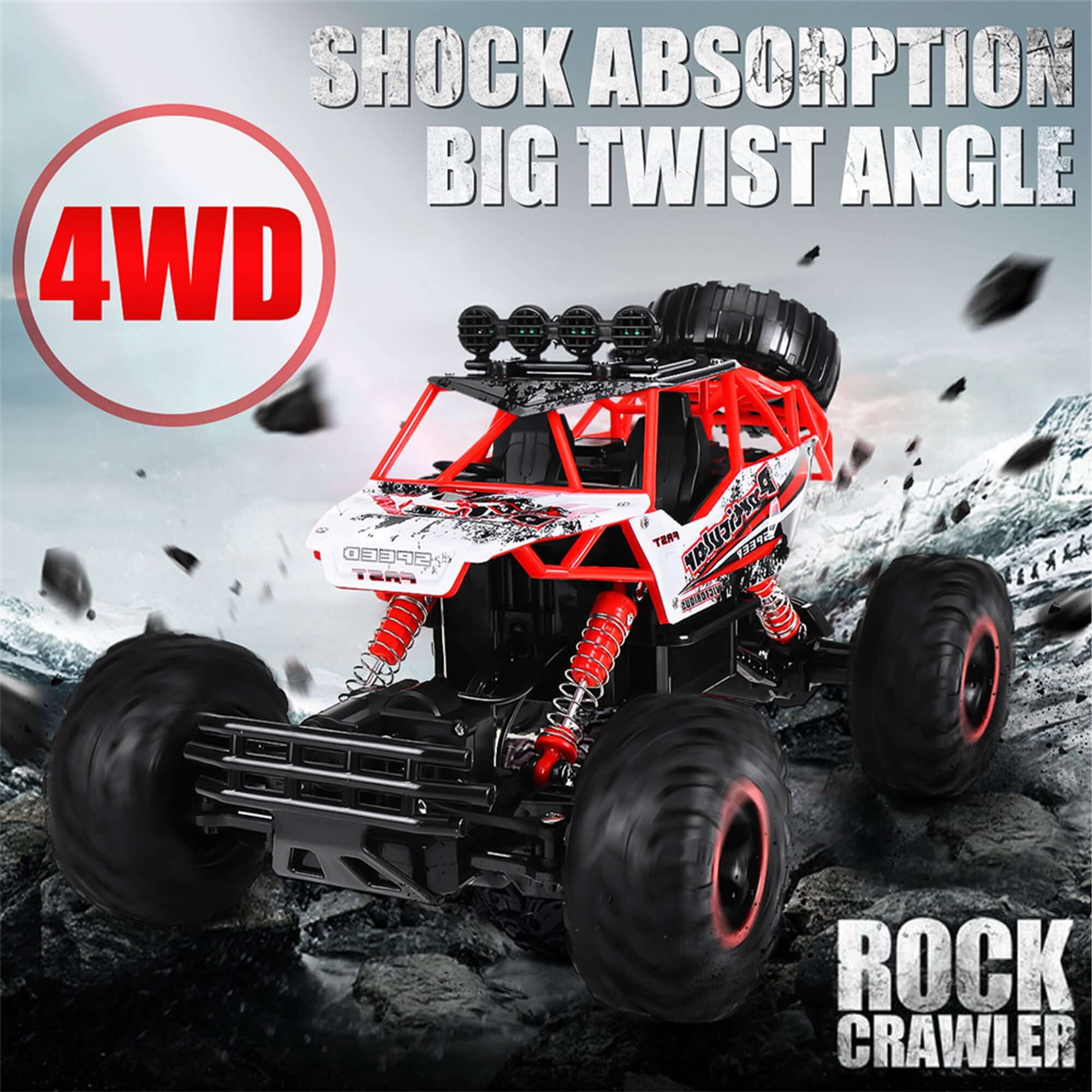 4WD RC Monster Truck for Kids – Remote Control Off-Road Rock Crawler