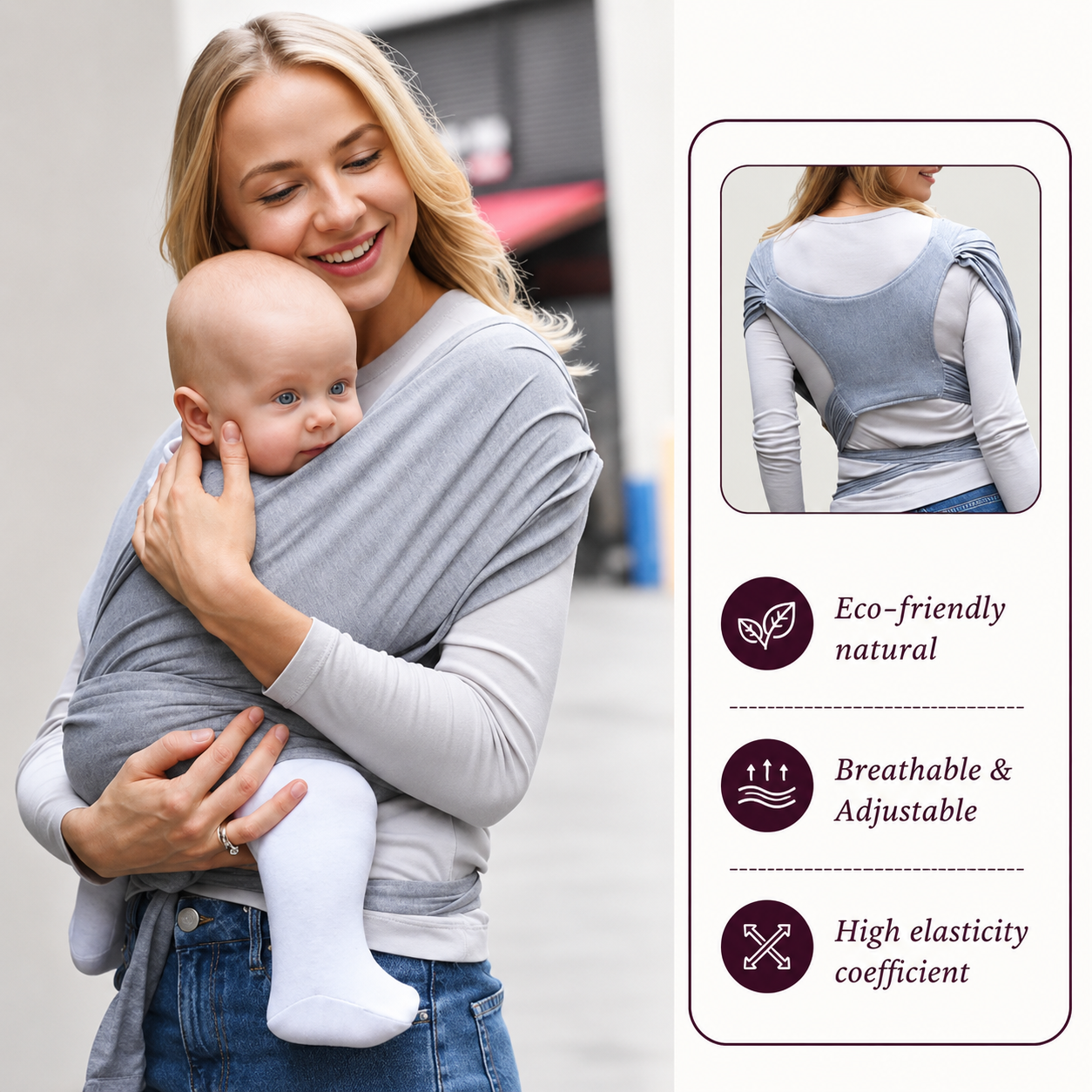 Ergonomic Baby Sling Carrier with Backpack Straps