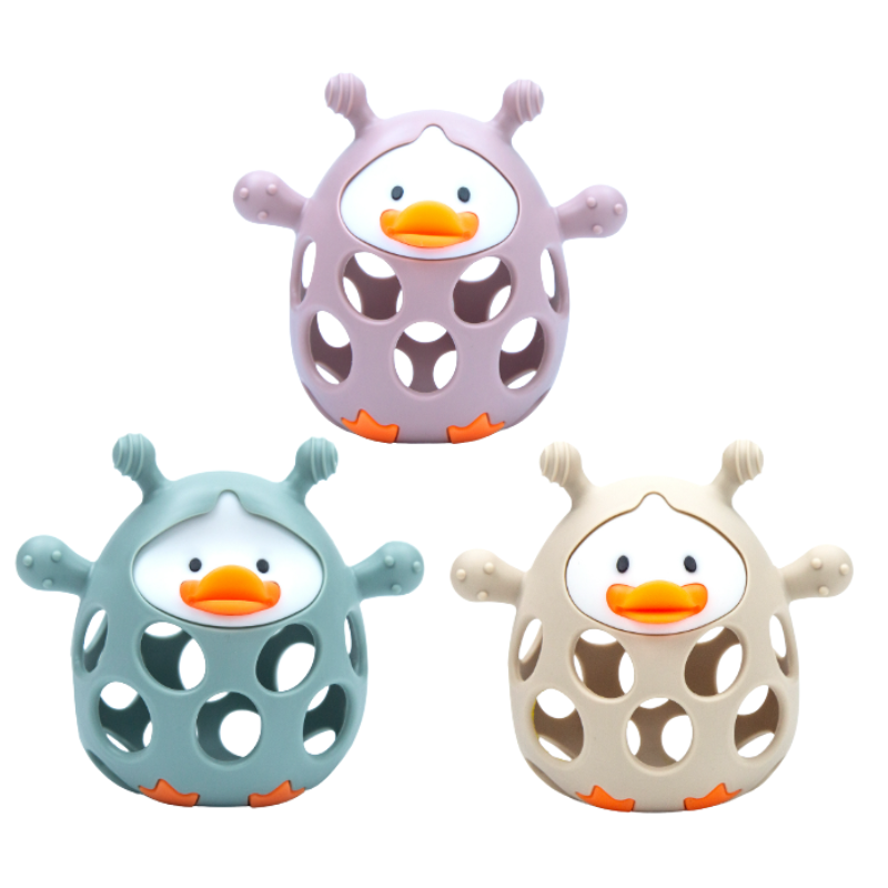 Silicone Baby Teether Toy for Infants, Sensory Teething Ring with Easy Grip Design