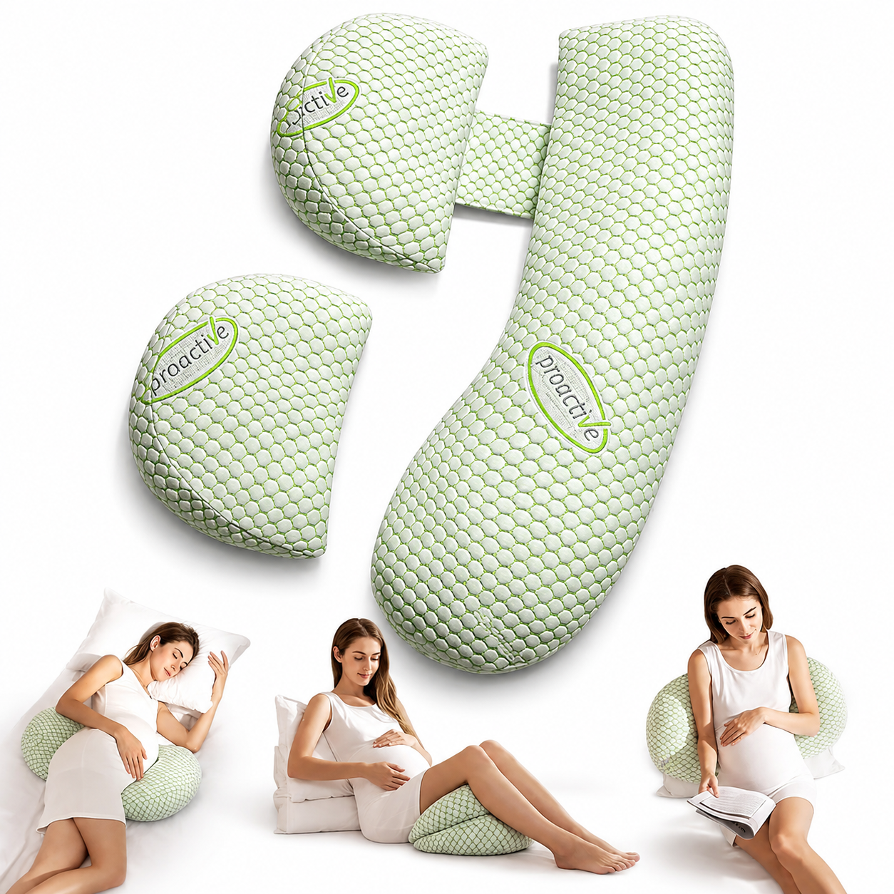 Adjustable Pregnancy Pillow for Side Sleeping & Belly Support
