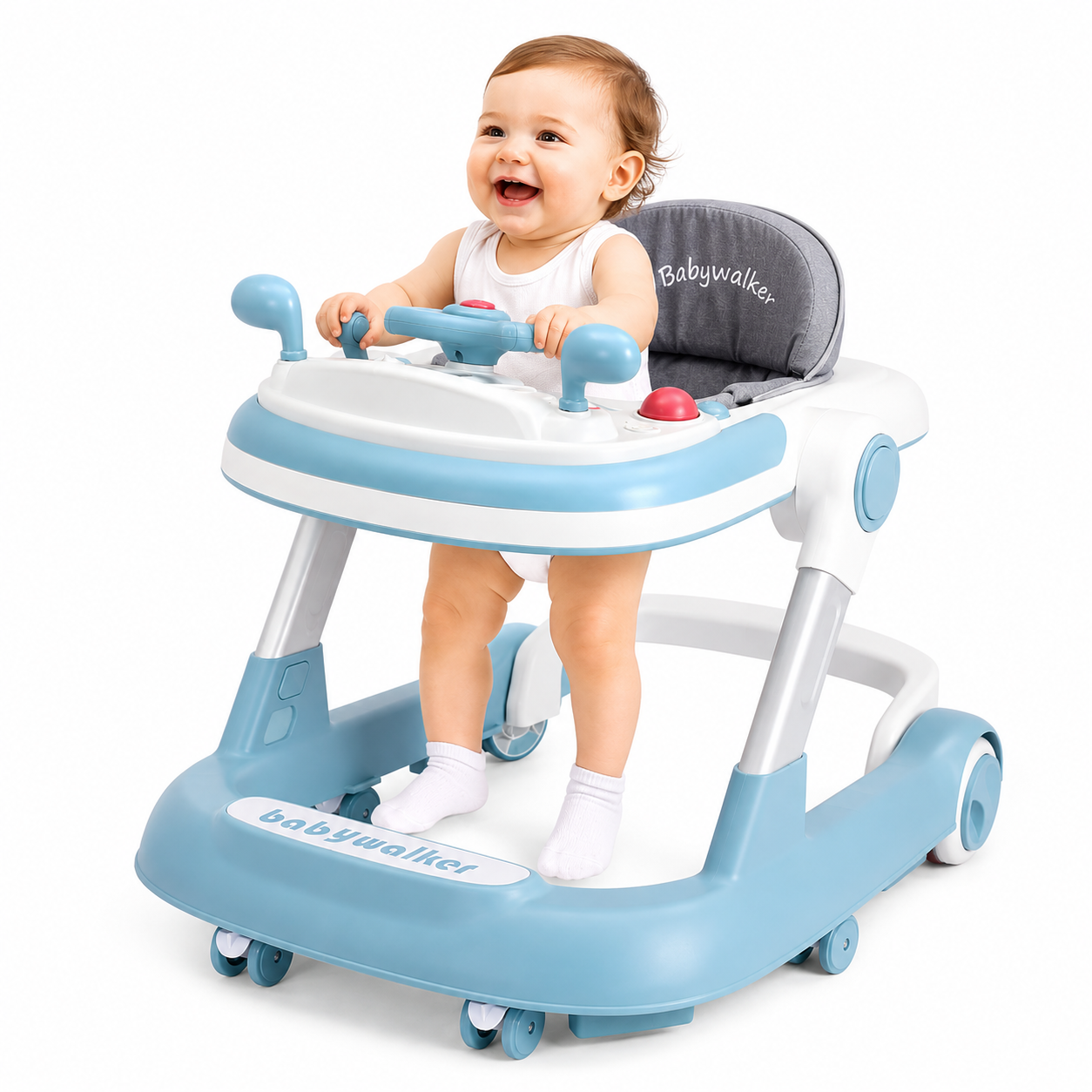 Baby Activity Walker with Push Walker & Removable Feeding Tray