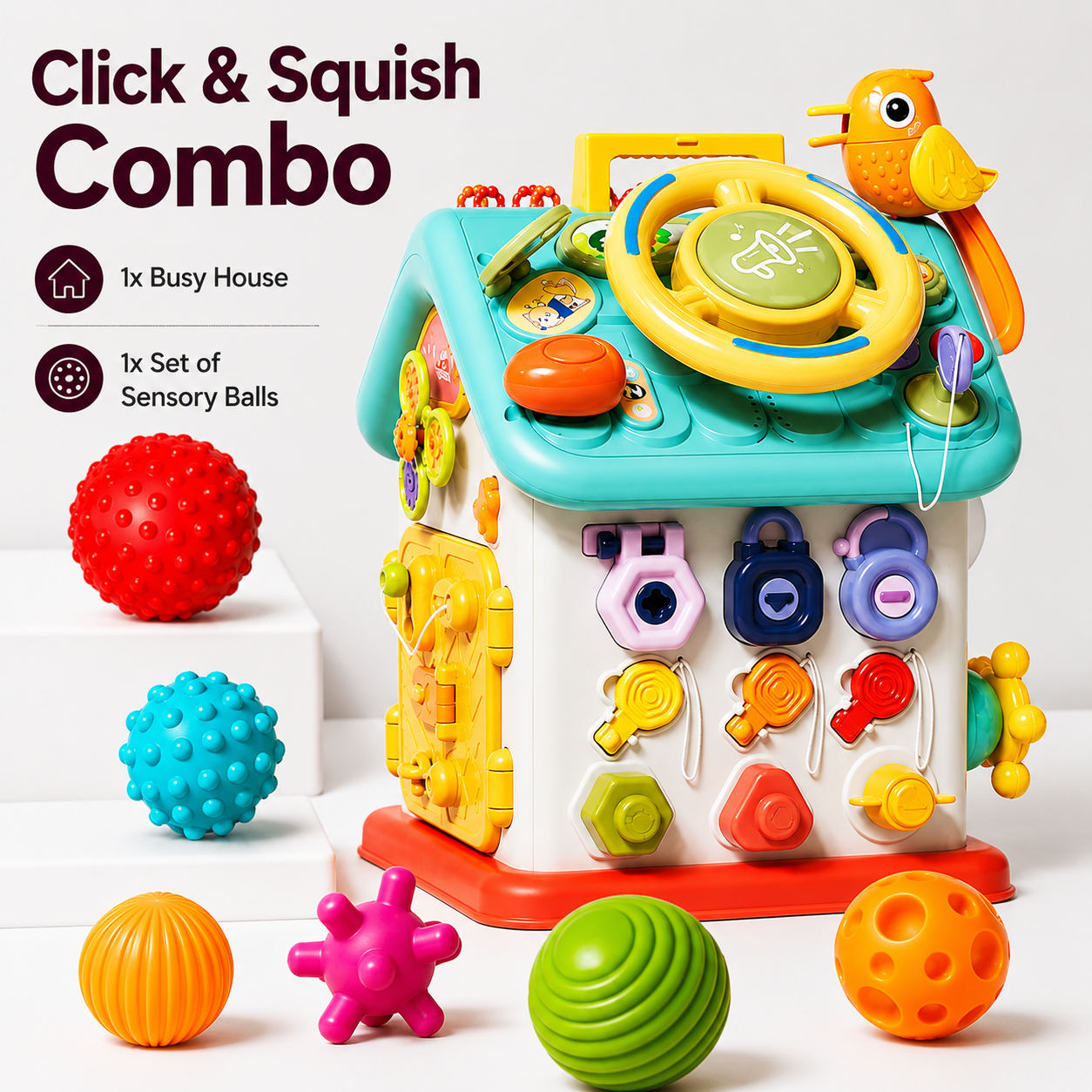 Montessori Busy House Activity Toy for Kids – Fine Motor Skills Learning Toy
