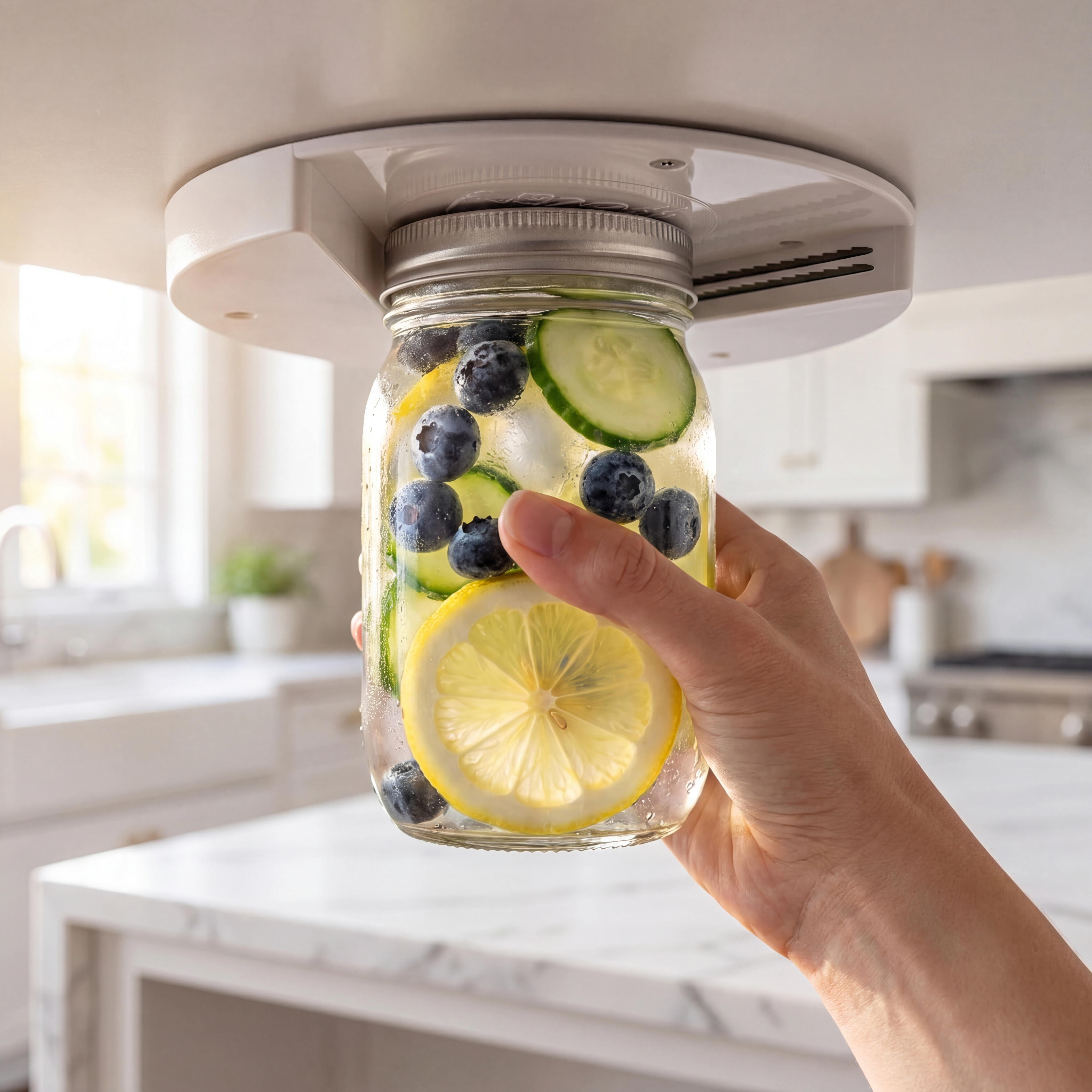 Under Cabinet Jar Opener for Twist-Off Lids and Bottles