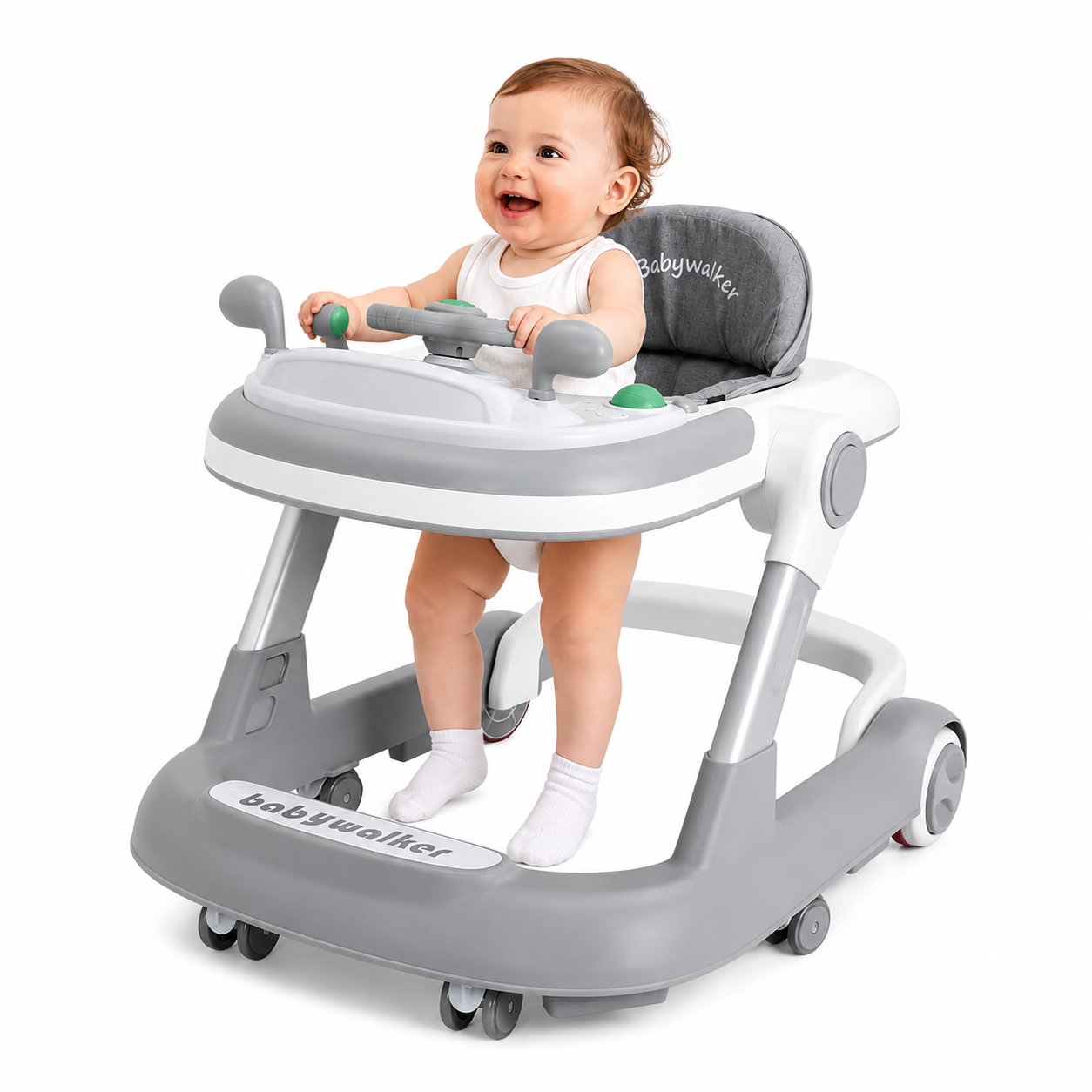 Baby Activity Walker with Push Walker & Removable Feeding Tray