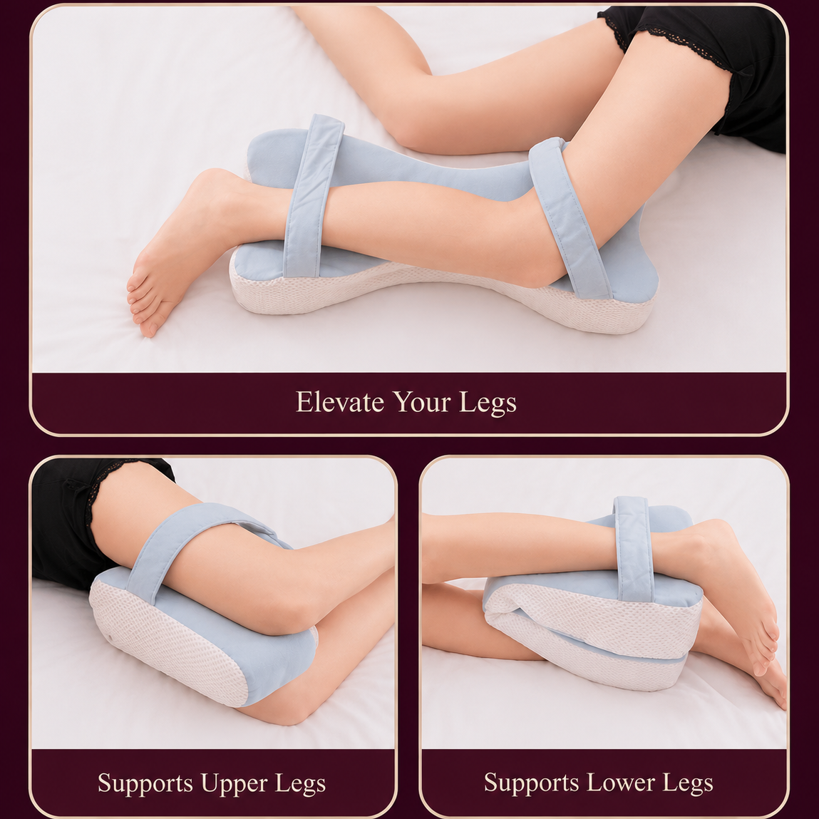 Leg Support Pillow with Adjustable Straps for Side Sleeping