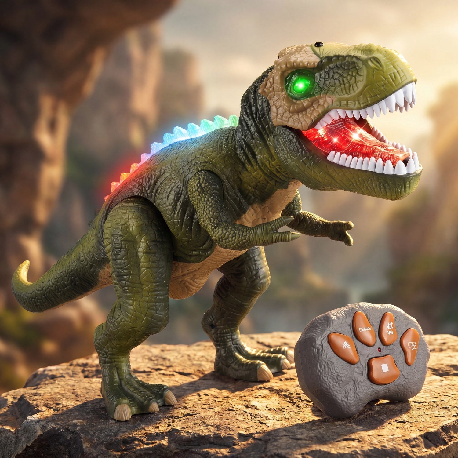 Remote Control T-Rex Dinosaur Toy with LED Lights