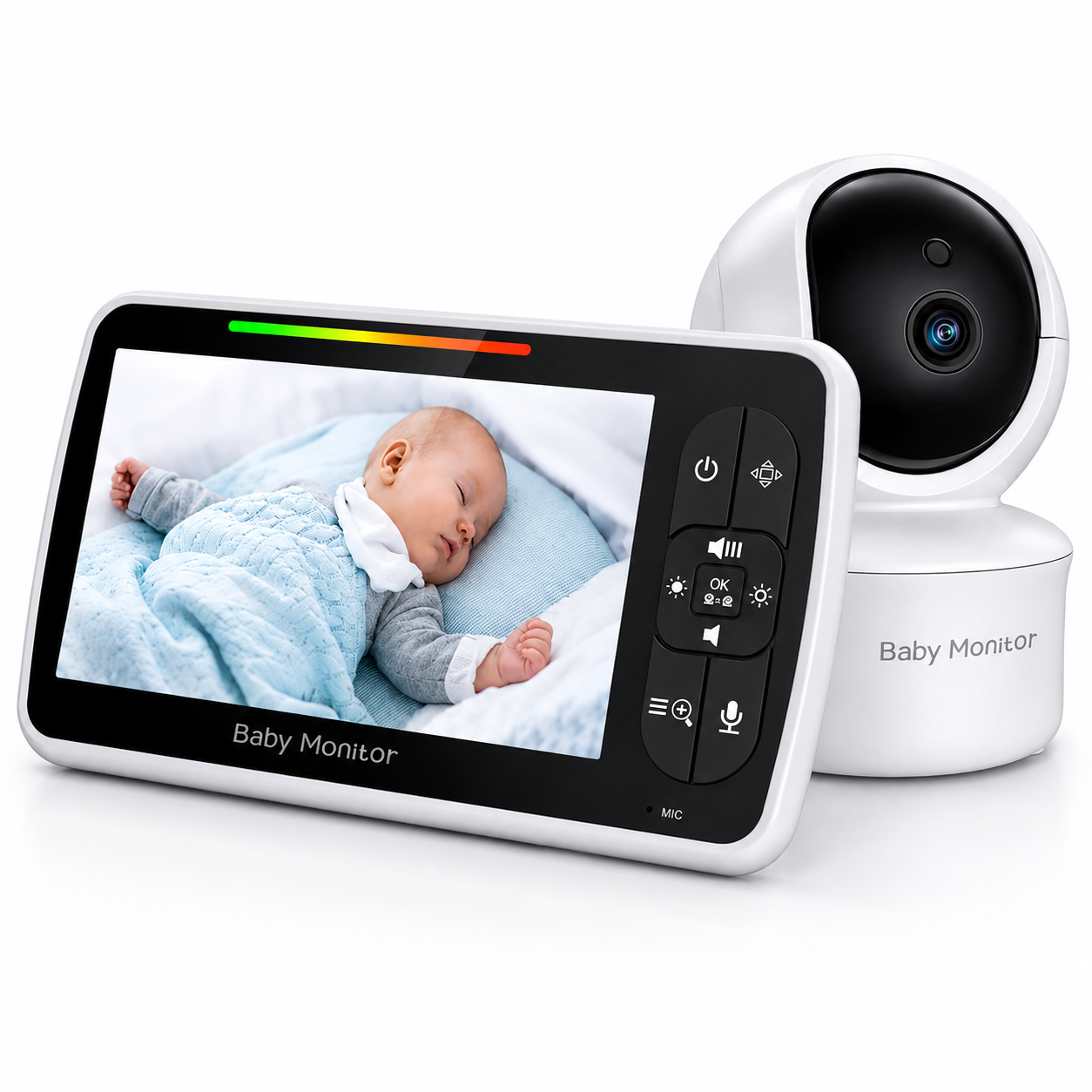 Baby Monitor with Camera, Pan Tilt Zoom, Two-Way Audio & Night Vision