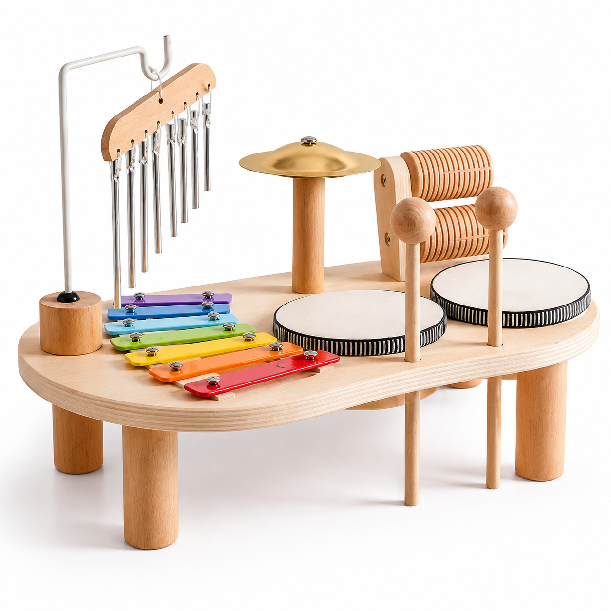 Wooden Musical Instrument Table for Kids – Montessori Music Toy Set