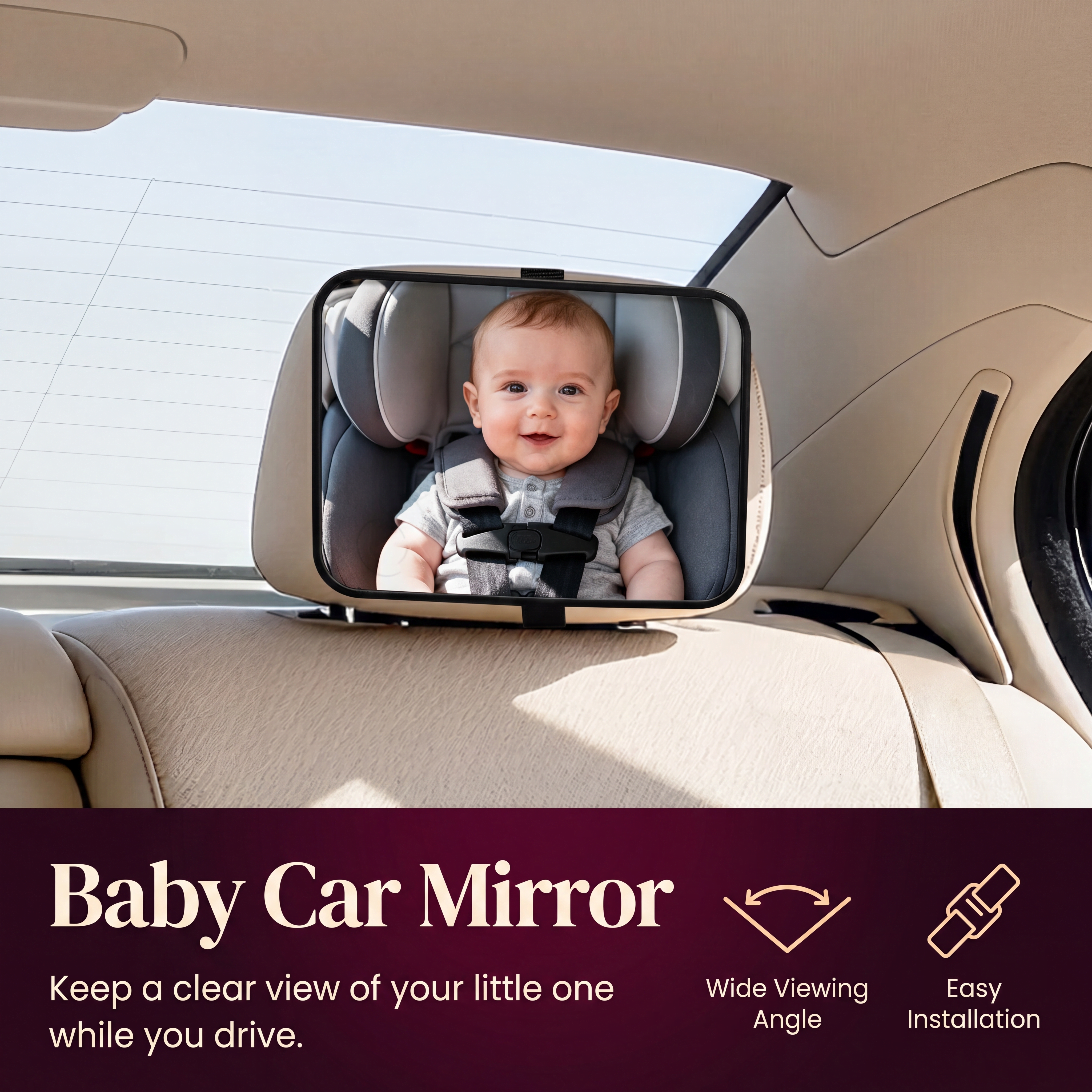 Baby Car Seat Mirror for Rear-Facing Visibility