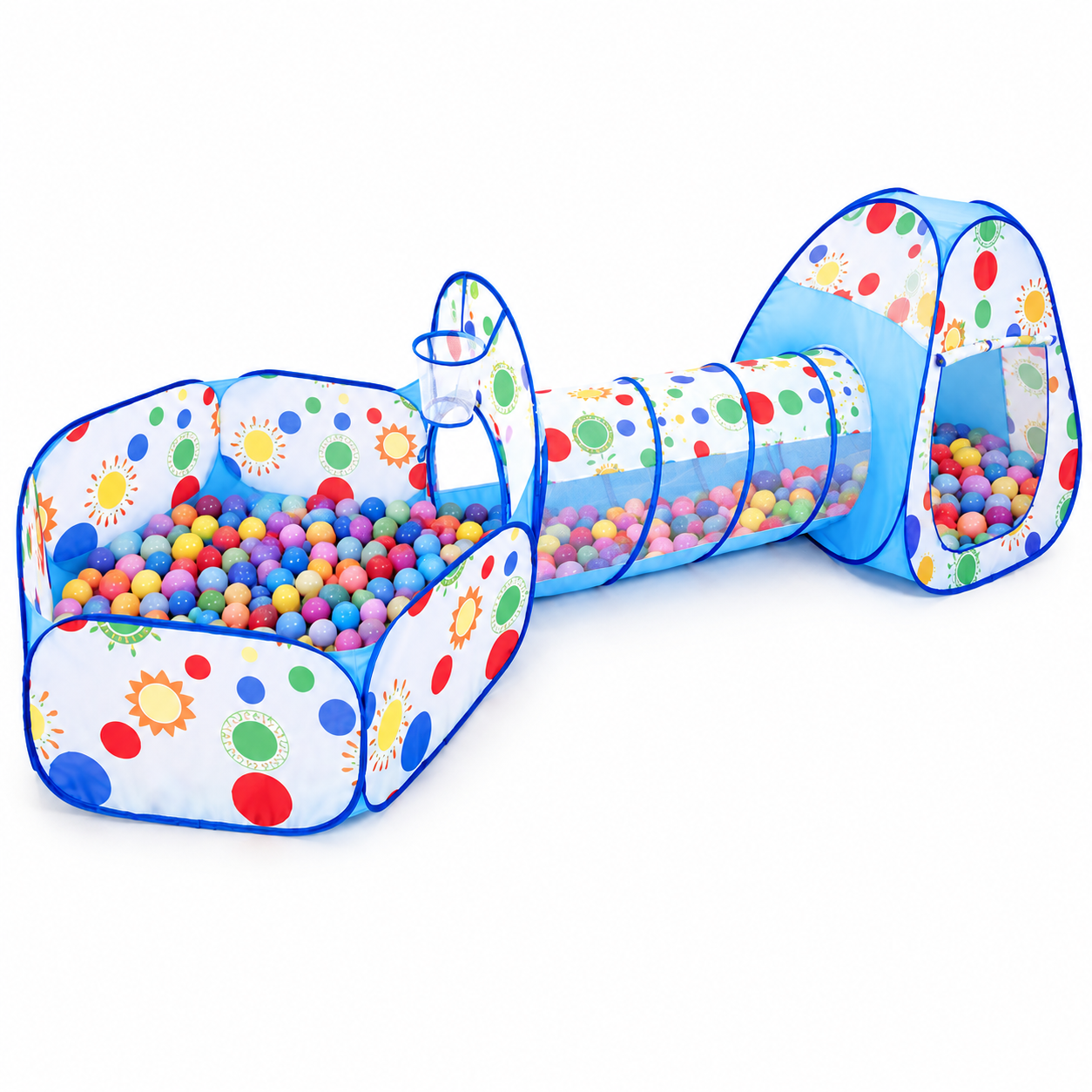 3-in-1 Kids Play Tent with Ball Pit & Crawling Tunnel