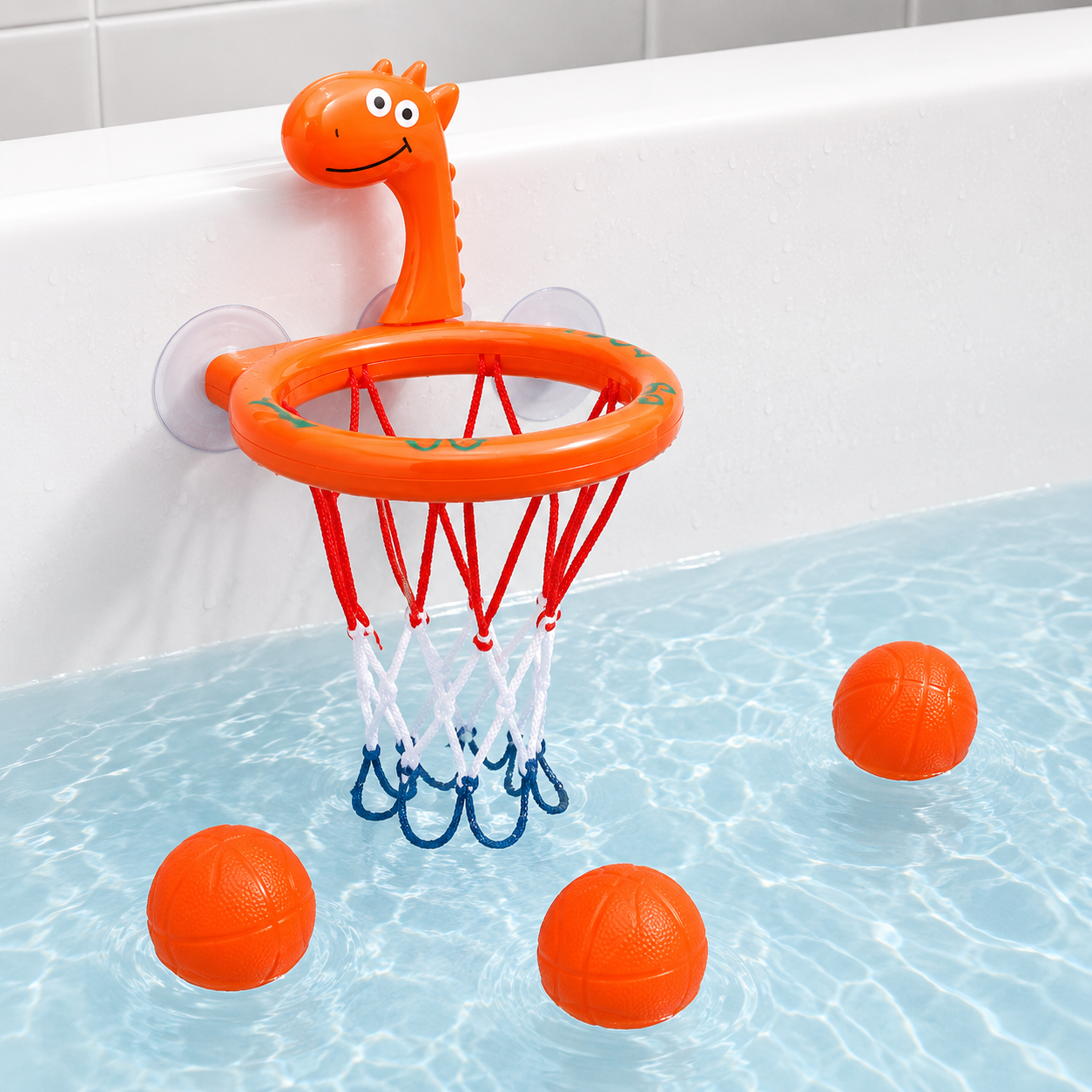 Kids Bath Basketball Hoop with Balls for Bathtub Play