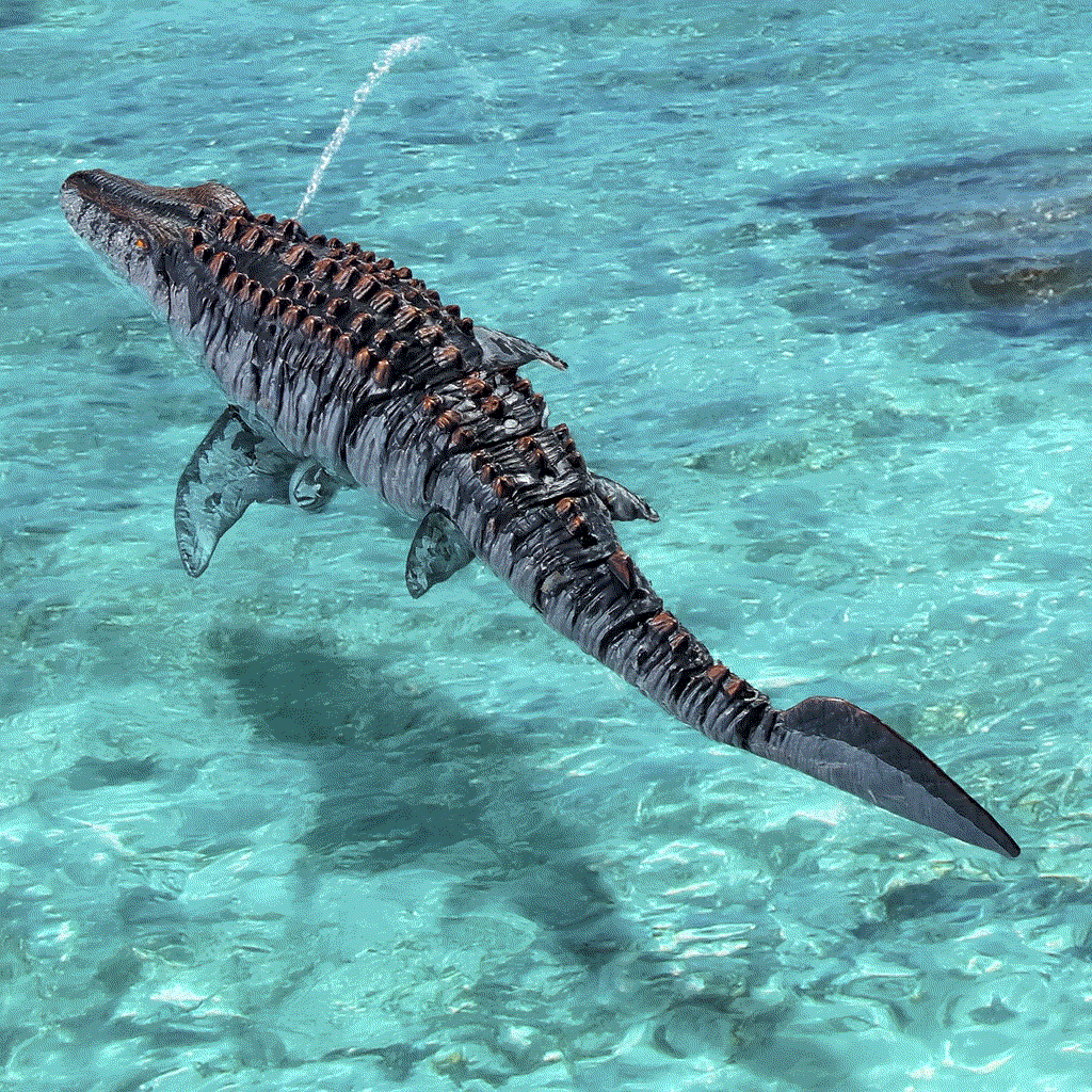 Remote Control Mosasaurus Water Toy with Lights, Spray Effects