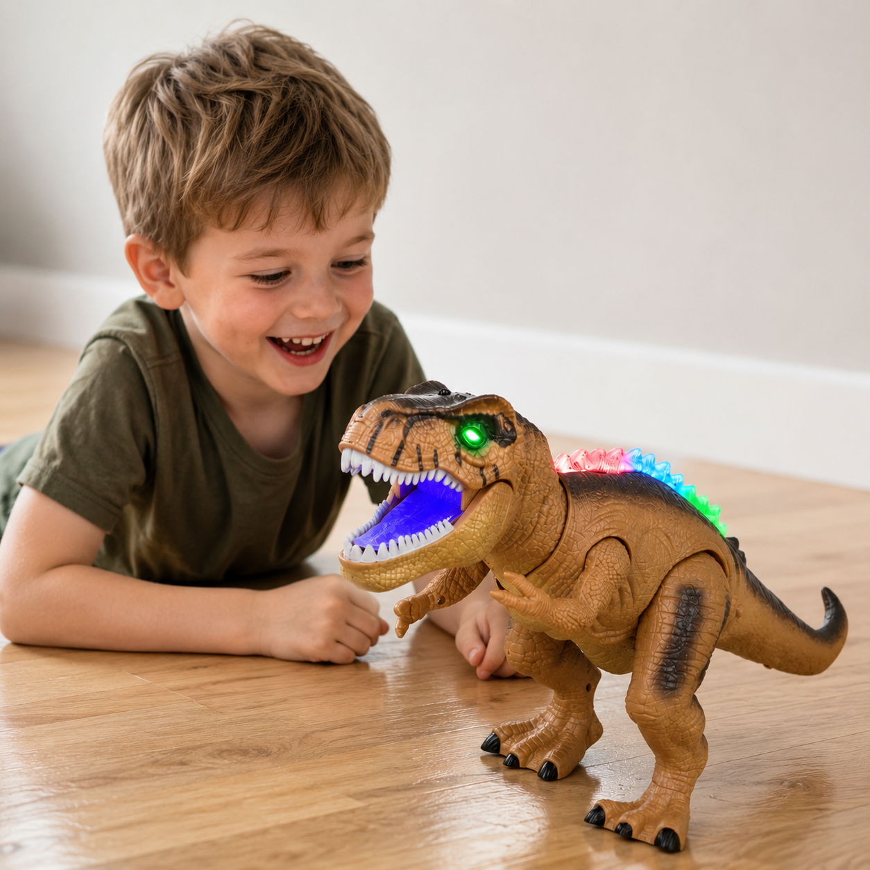 Remote Control T-Rex Dinosaur Toy with LED Lights