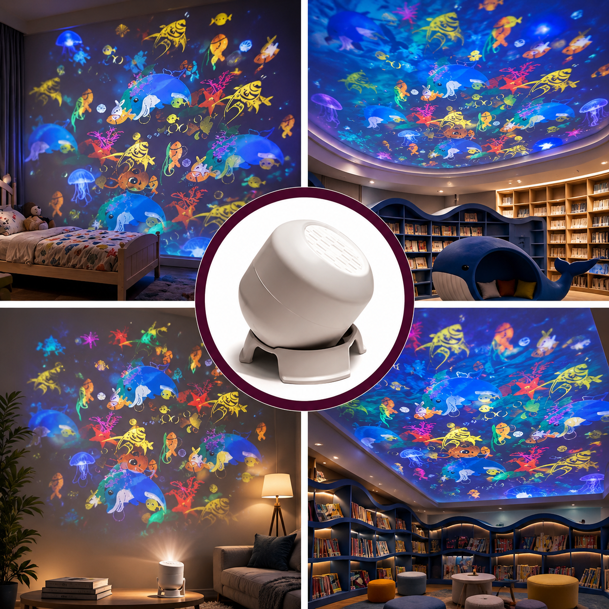 Ocean Projector Night Light with Rotating Underwater Scene