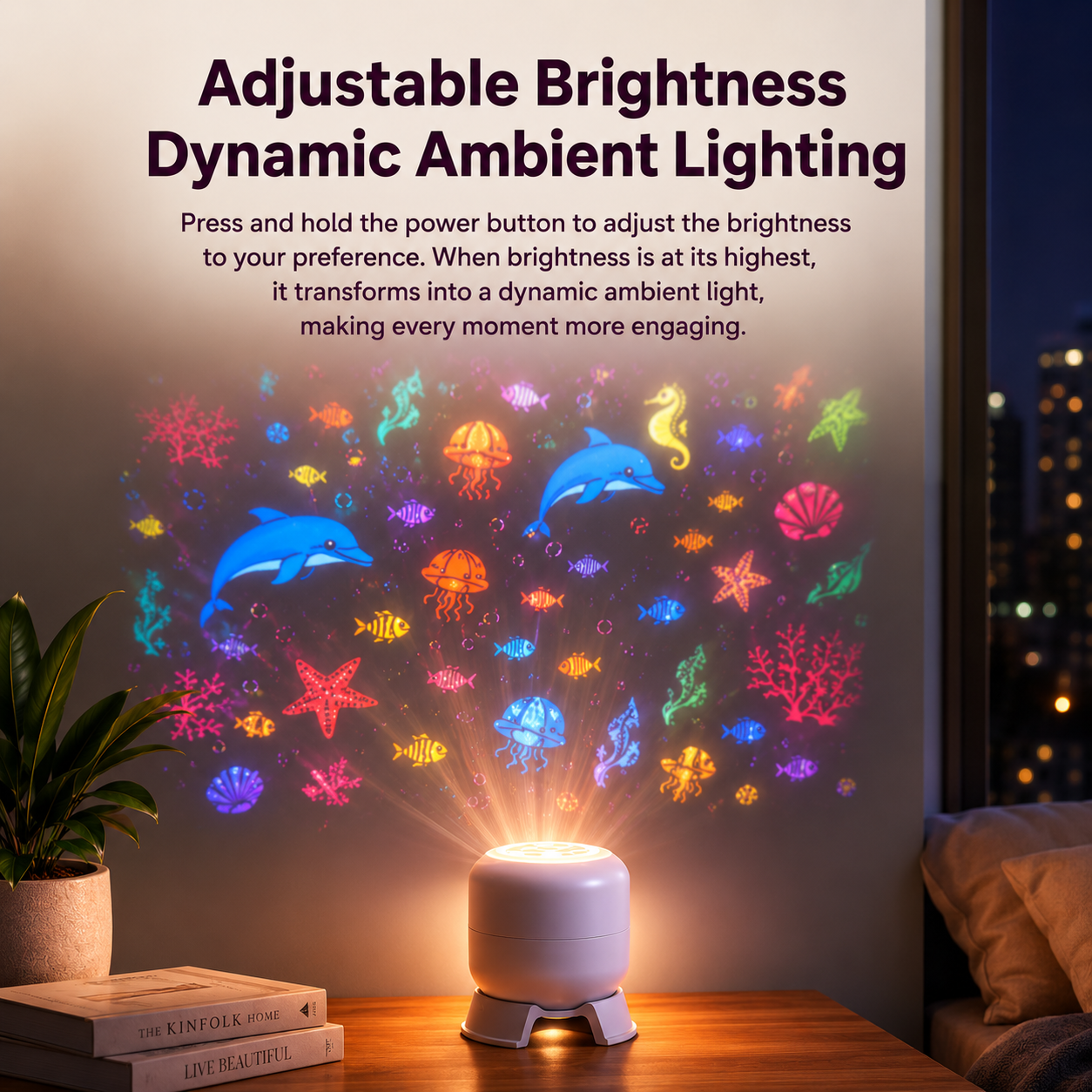 Ocean Projector Night Light with Rotating Underwater Scene