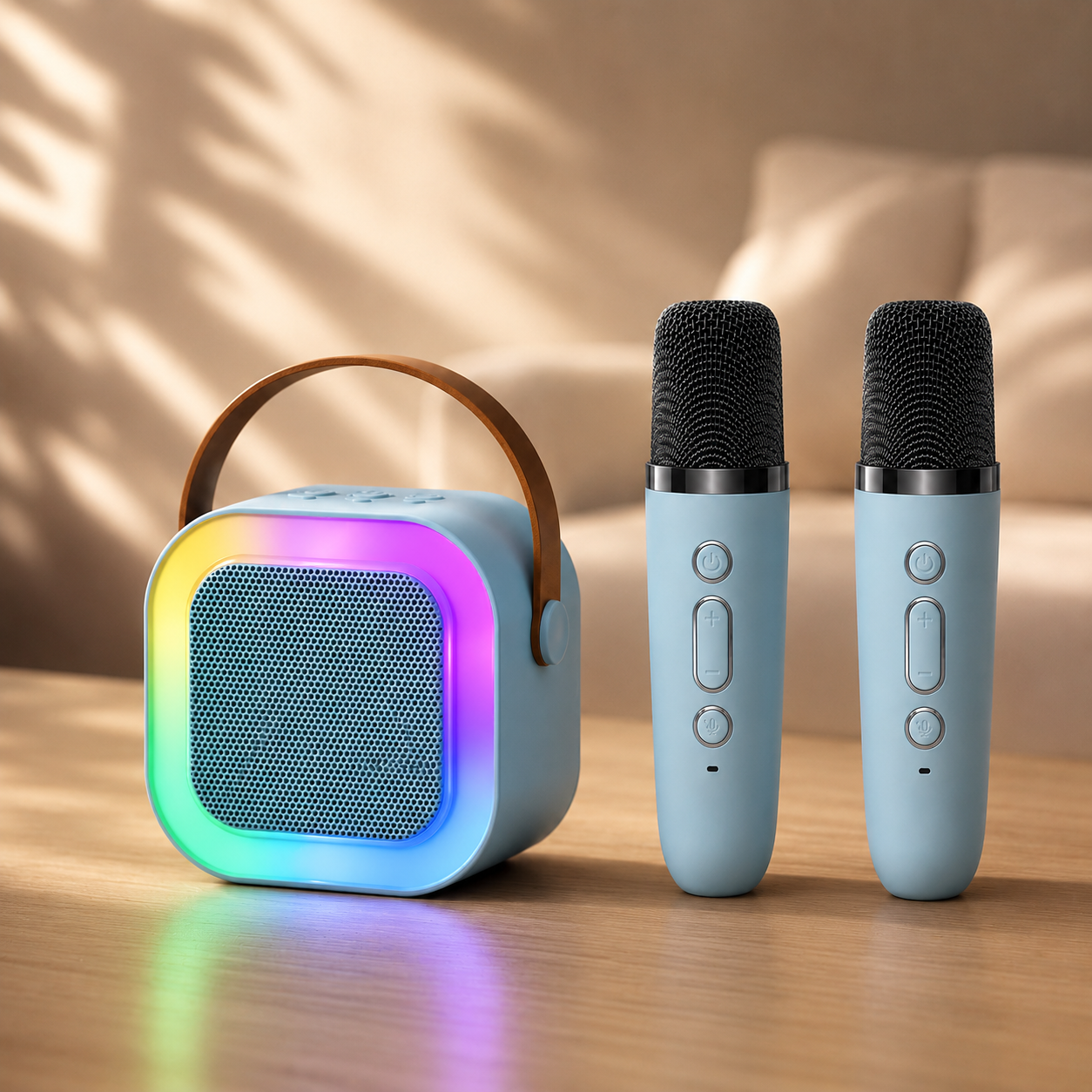 Portable Bluetooth Karaoke Machine with Wireless Microphones
