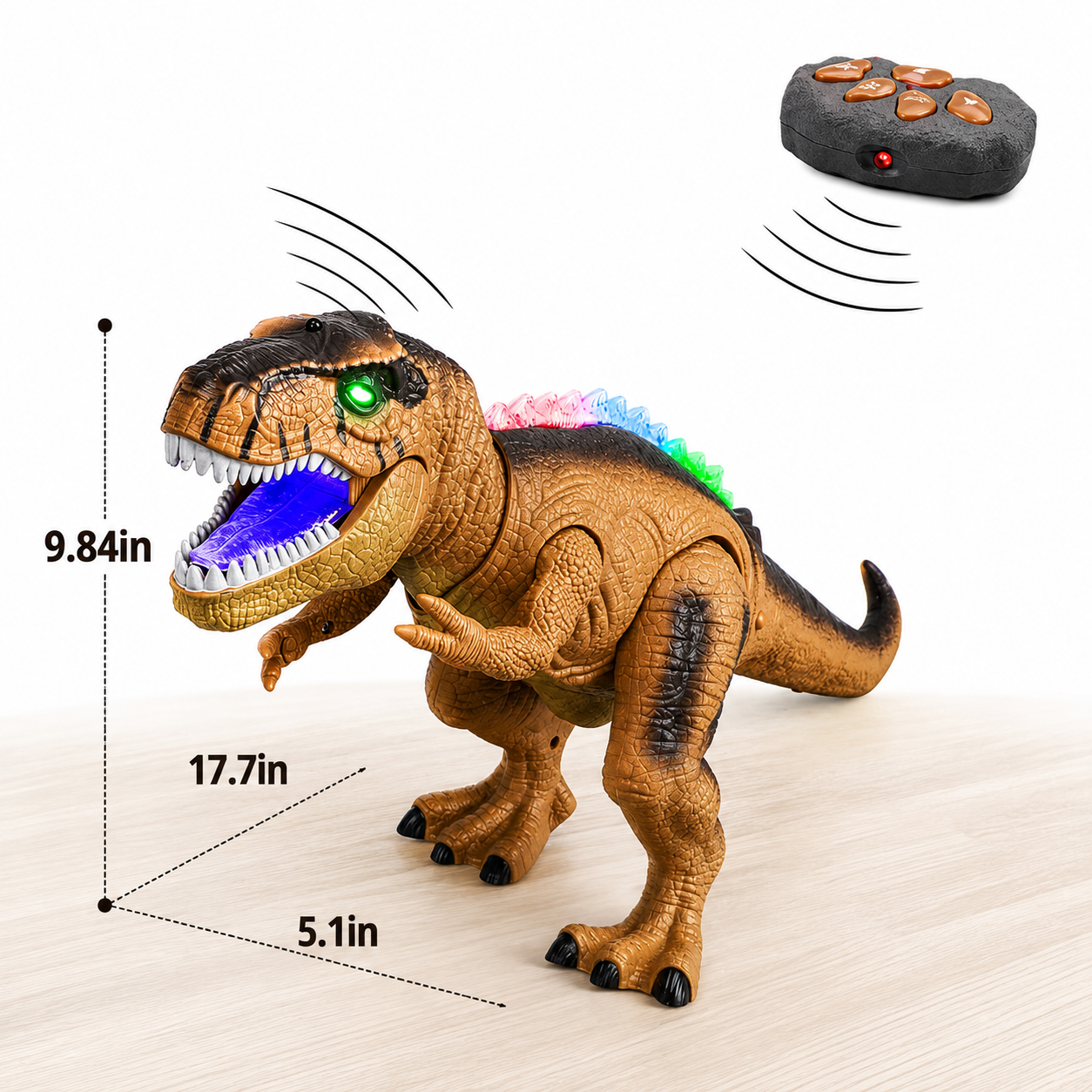 Remote Control T-Rex Dinosaur Toy with LED Lights