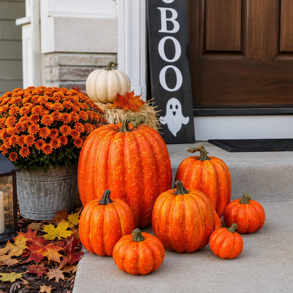Artificial Pumpkins Set – Fall Halloween & Thanksgiving Decorations