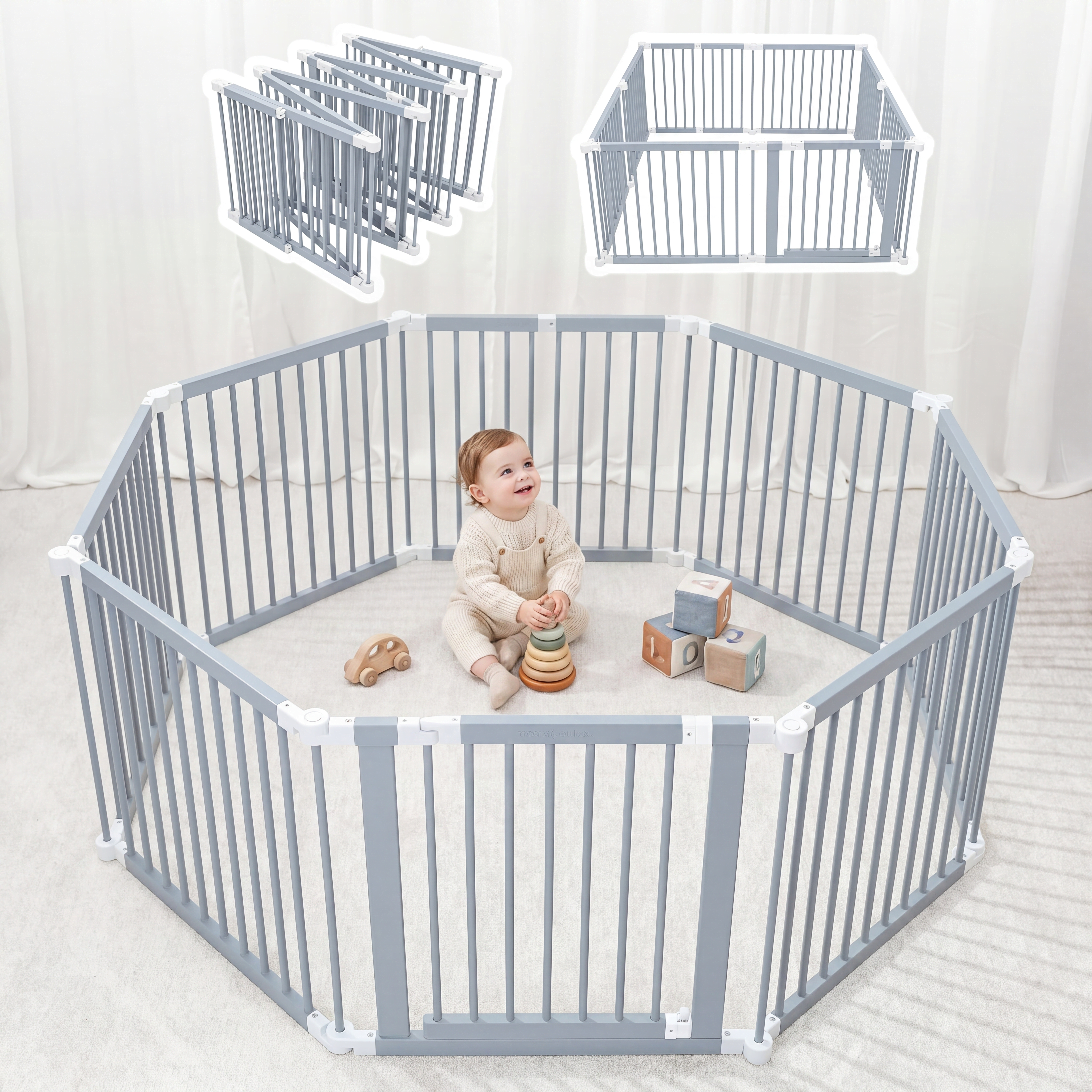 Haven Wooden Baby Playpen