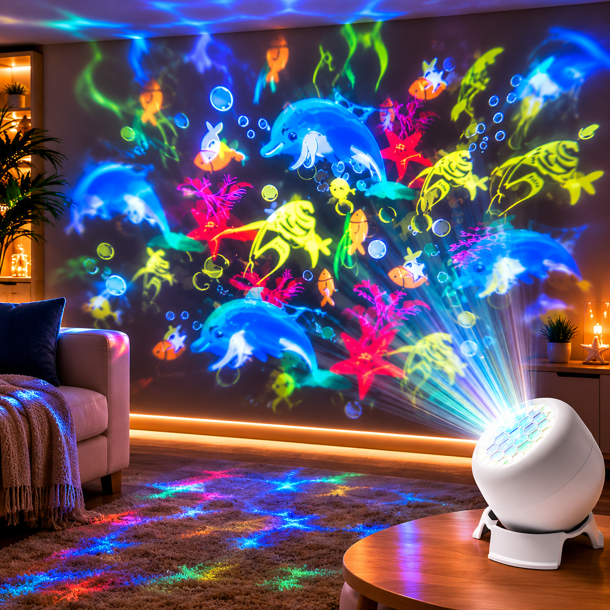 Ocean Projector Night Light with Rotating Underwater Scene