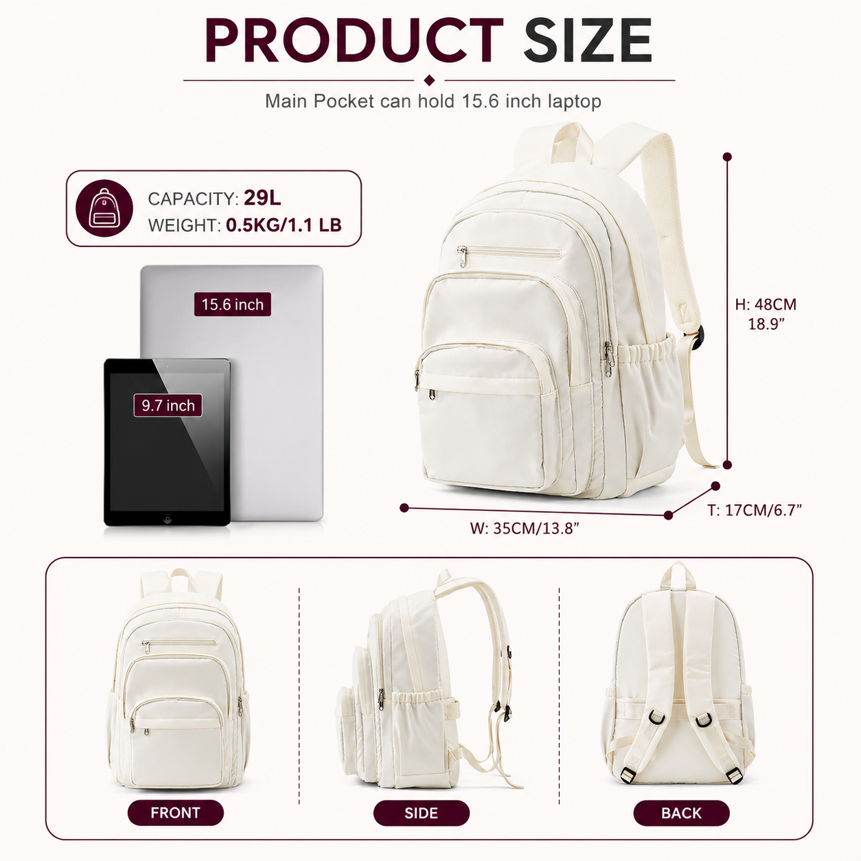 Kids School Backpack with Large Capacity & Multi-Pocket Storage