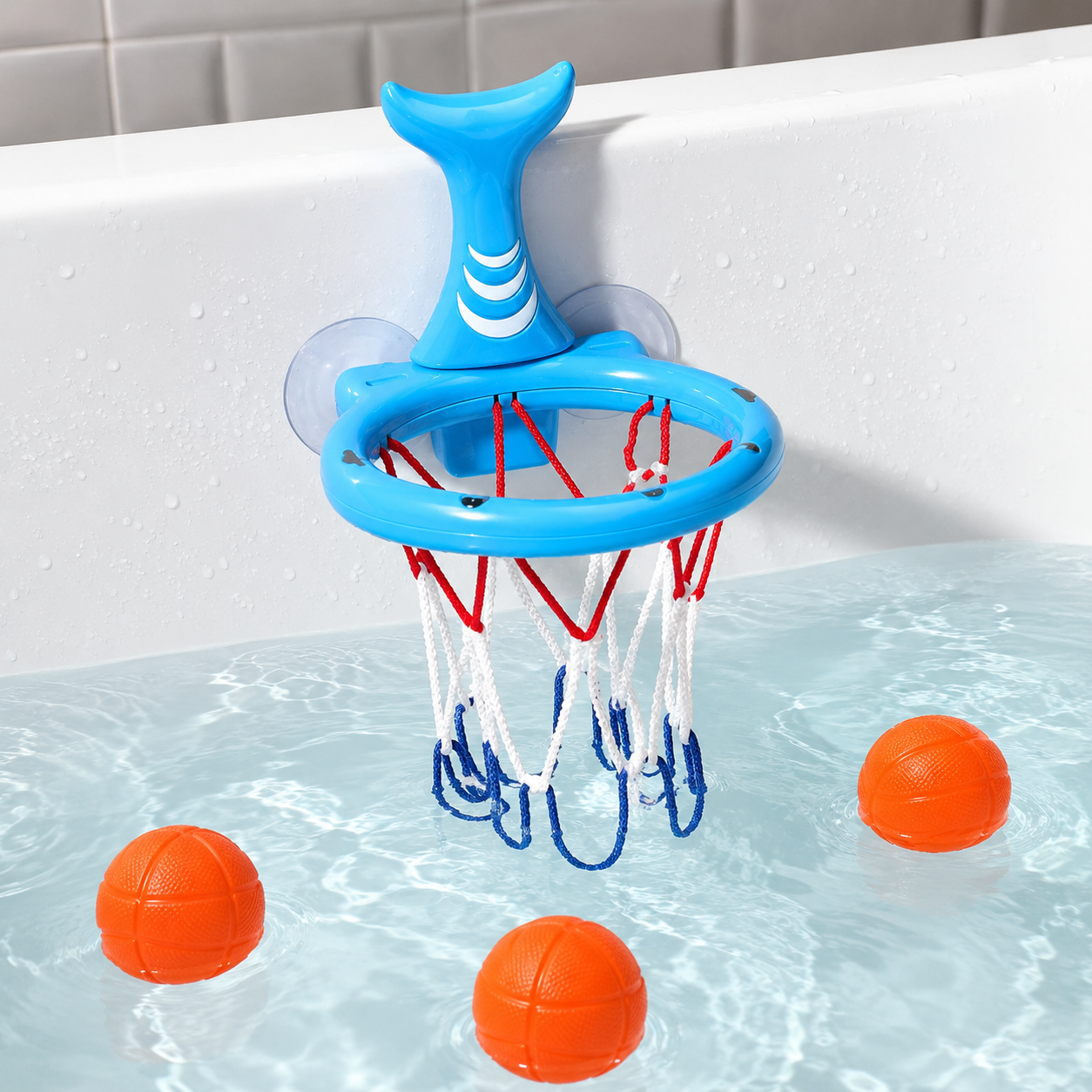 Kids Bath Basketball Hoop with Balls for Bathtub Play