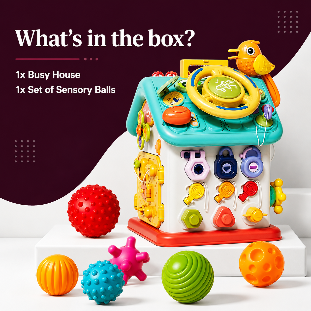 Montessori Busy House Activity Toy for Kids – Fine Motor Skills Learning Toy