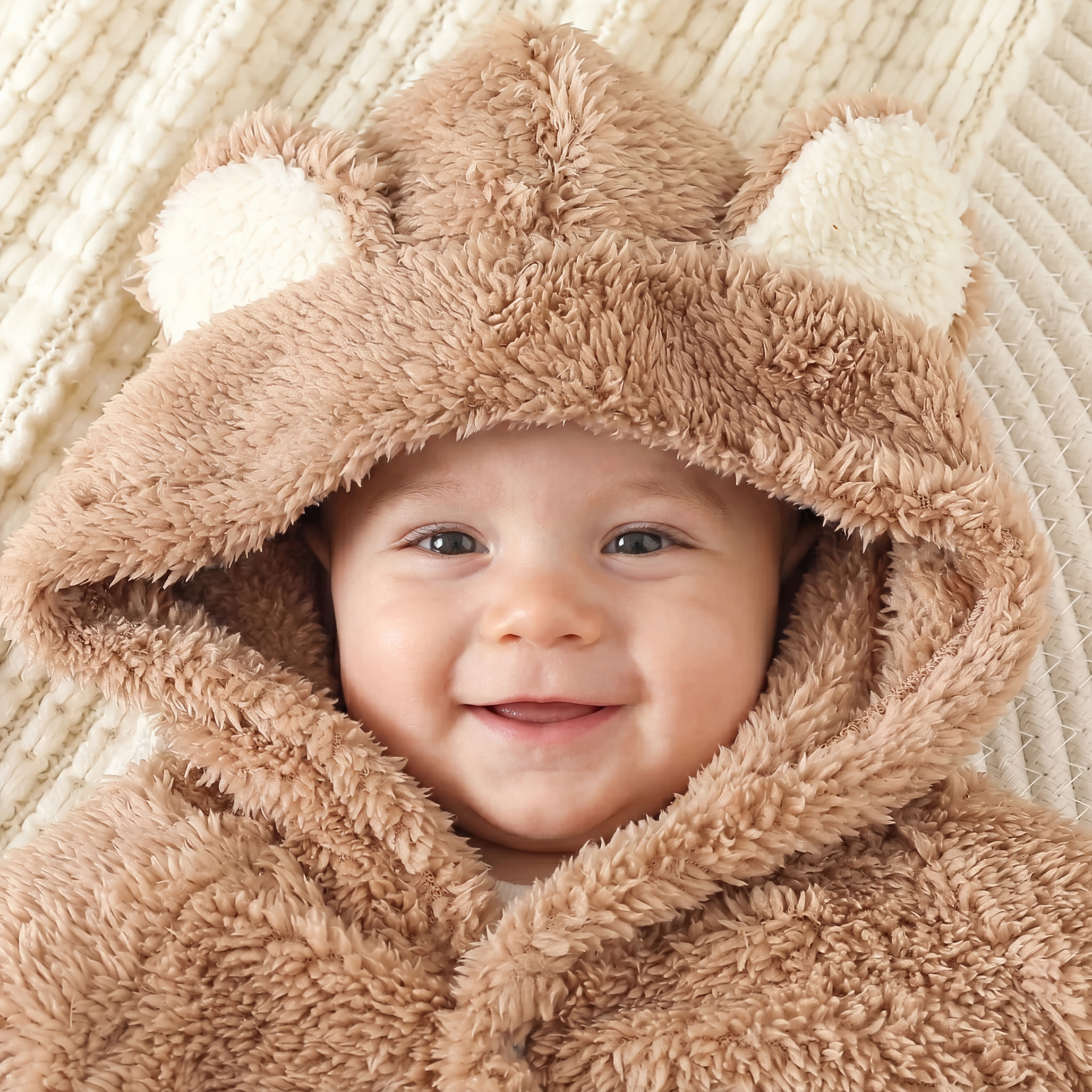 Baby Hooded Fleece Romper