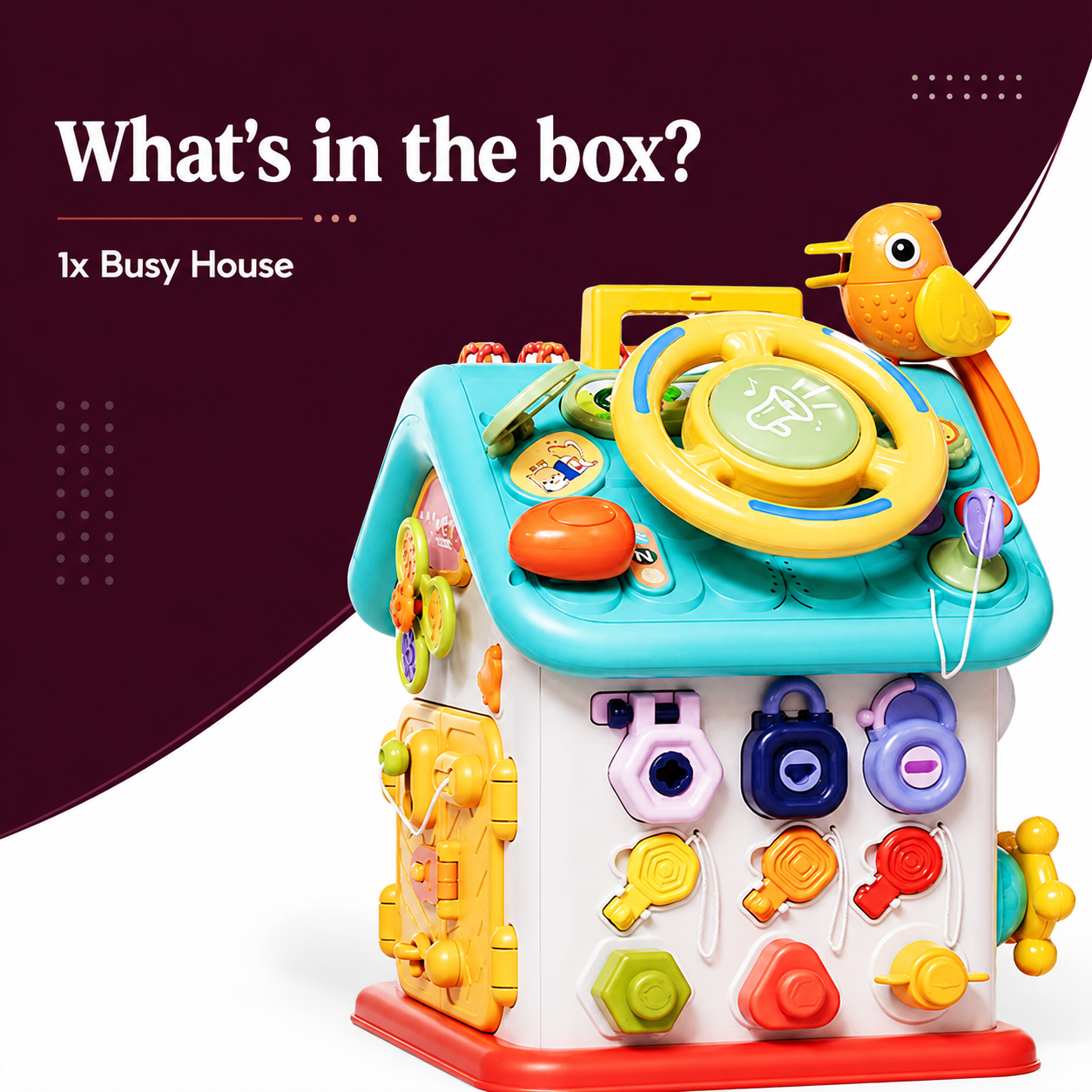 Montessori Busy House Activity Toy for Kids – Fine Motor Skills Learning Toy