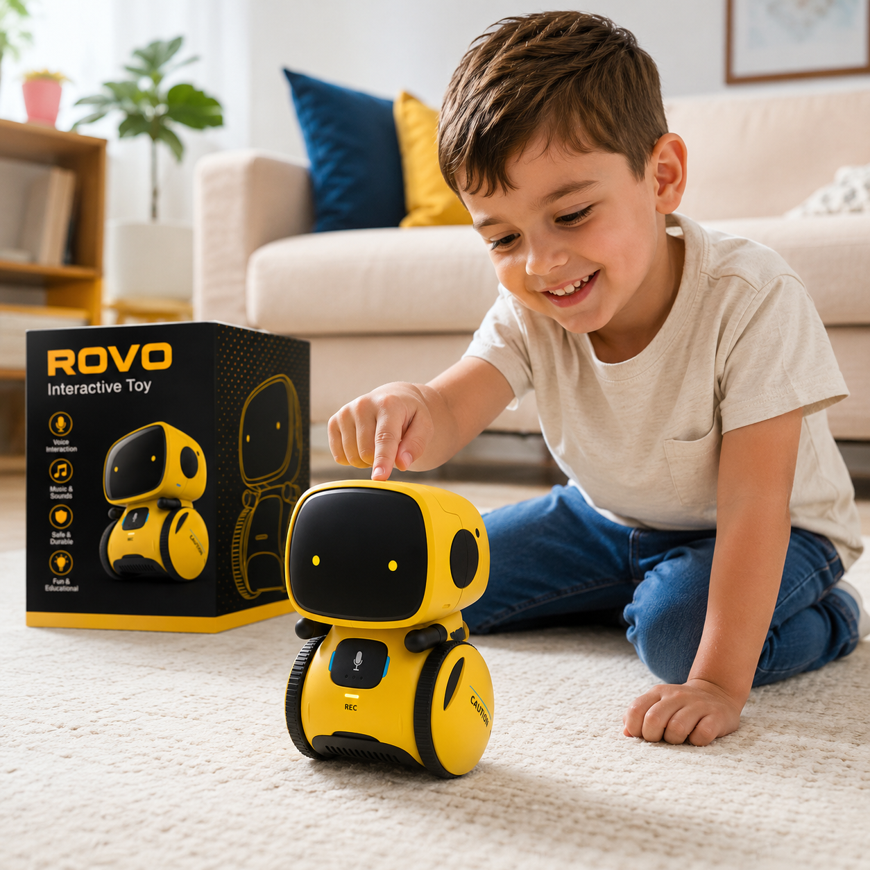 Rovo Interactive Robot Toy for Kids – Voice Control Learning & Dancing Toy