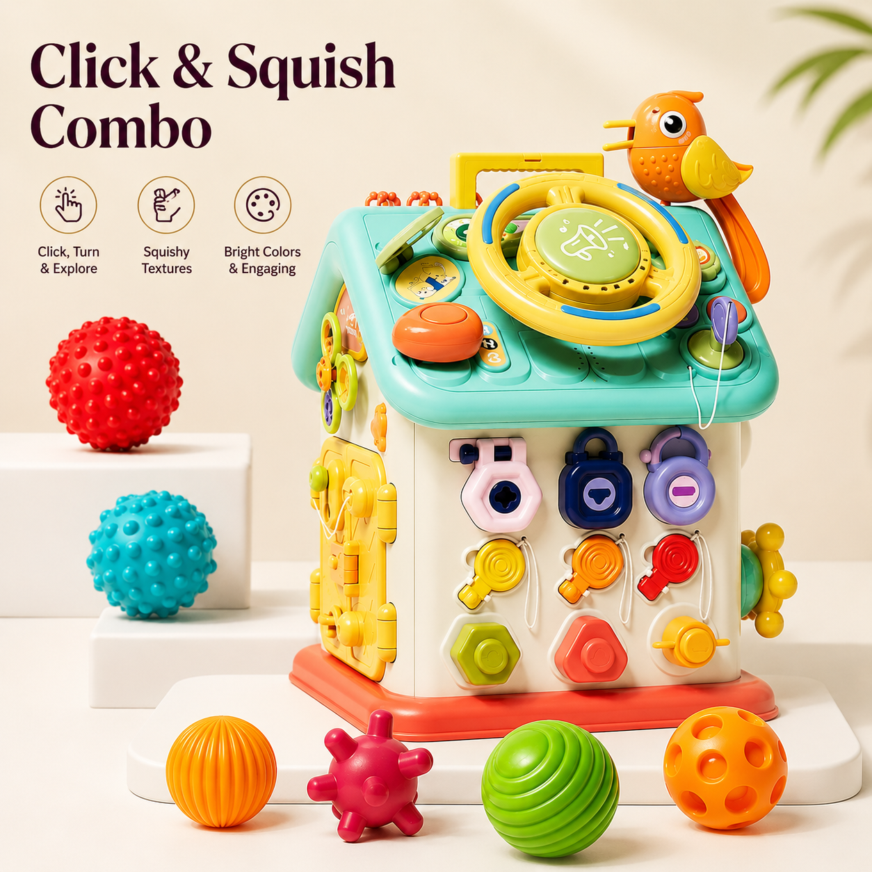 Montessori Busy House Activity Toy for Kids – Fine Motor Skills Learning Toy