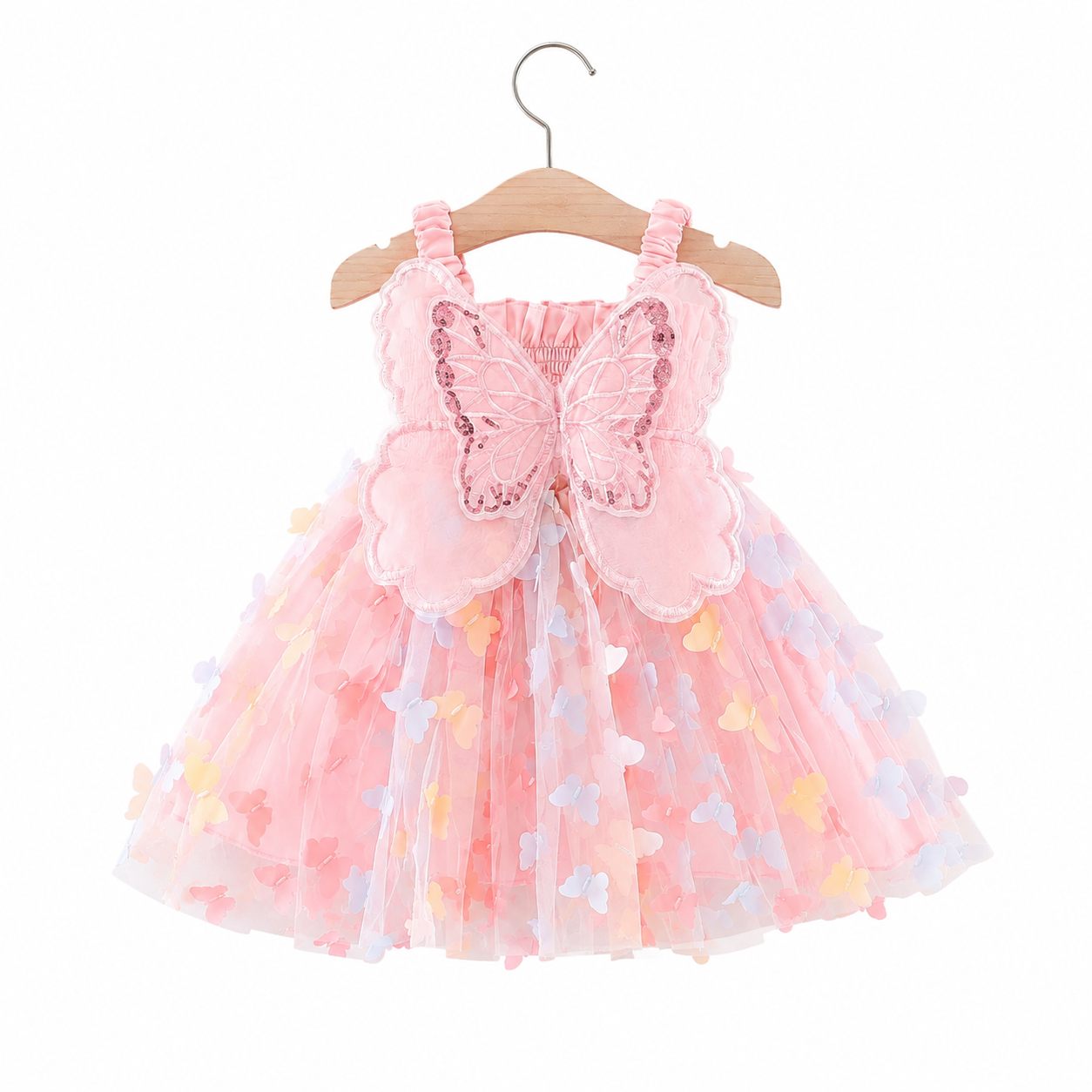 Belle Baby Girl Butterfly Dress with Embroidered Wings