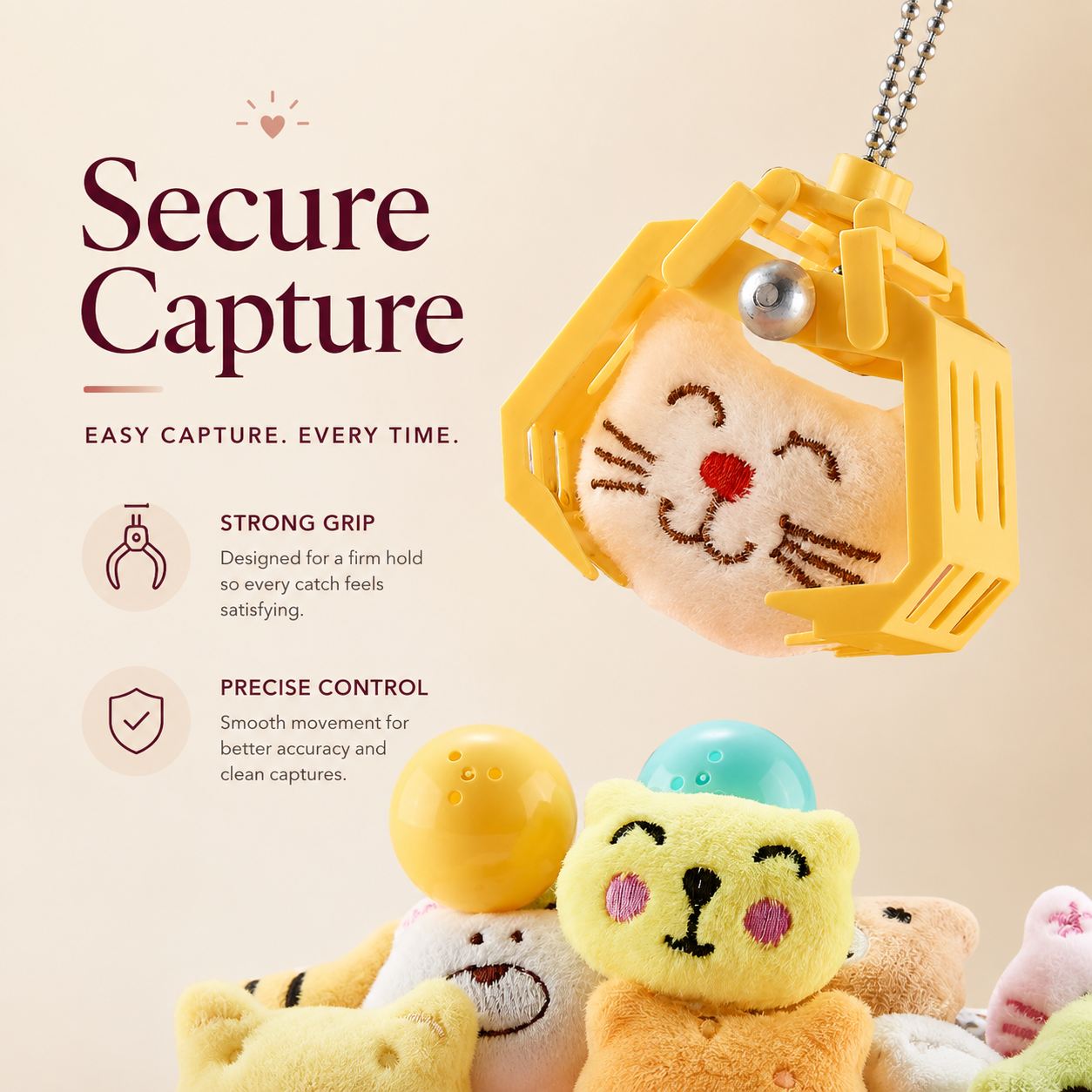 Mini Kids Claw Machine Arcade Game with Plush Toys