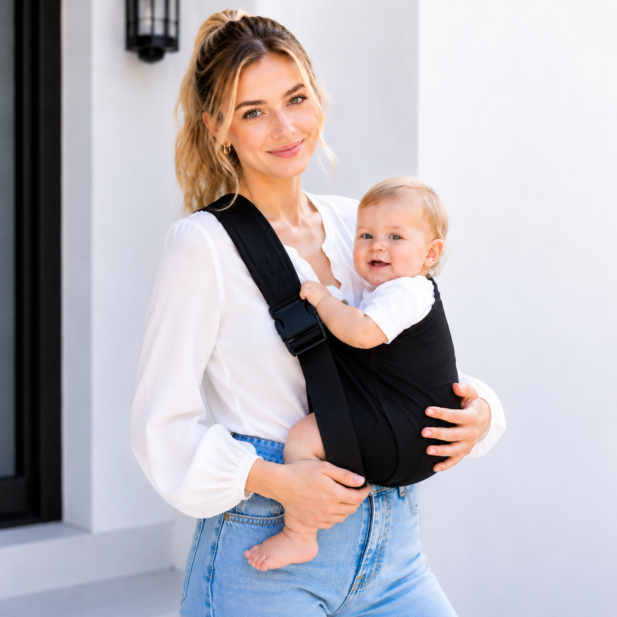 Baby Sling Carrier for Newborns & Toddlers with Adjustable Shoulder Strap