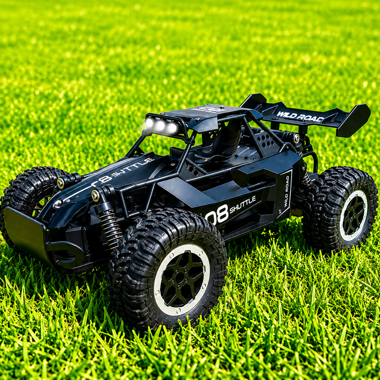 Remote Control Off-Road RC Car with Alloy Body & LED Lights
