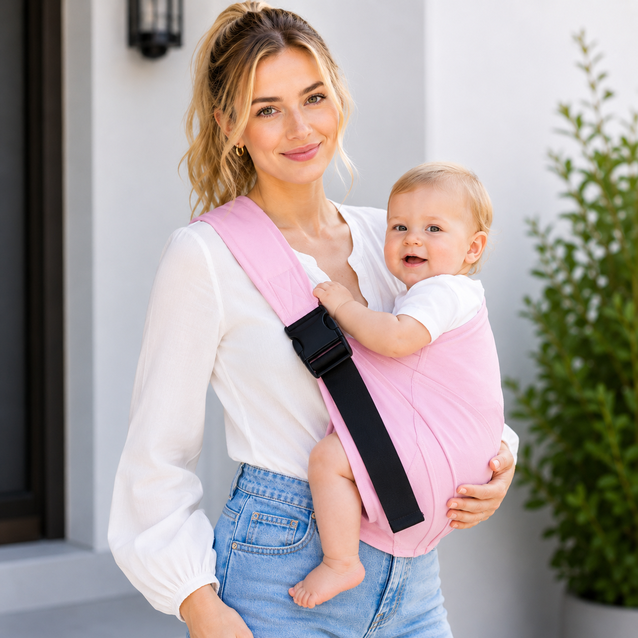 Baby Sling Carrier for Newborns & Toddlers with Adjustable Shoulder Strap