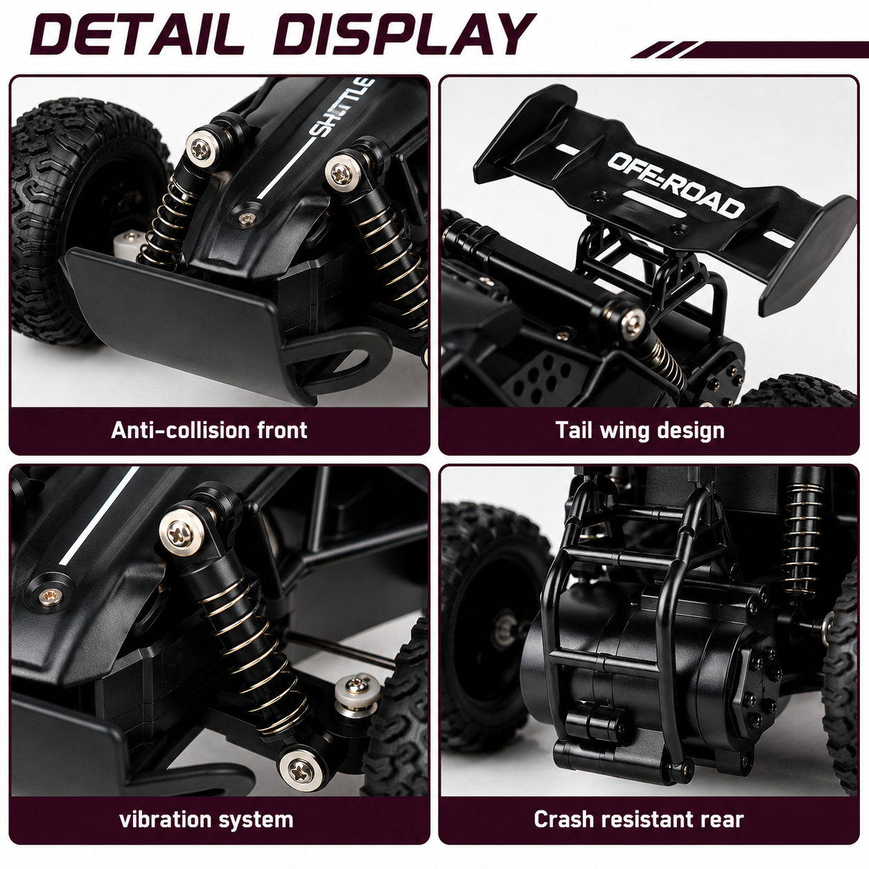 Remote Control Off-Road RC Car with Alloy Body & LED Lights