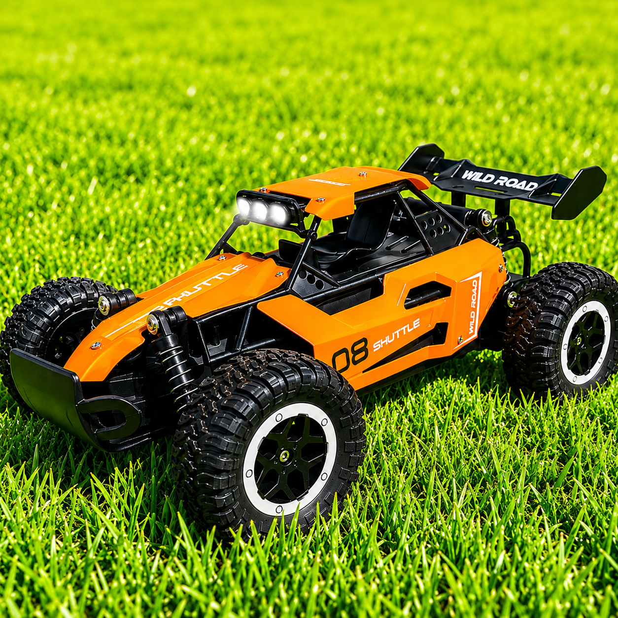 Remote Control Off-Road RC Car with Alloy Body & LED Lights