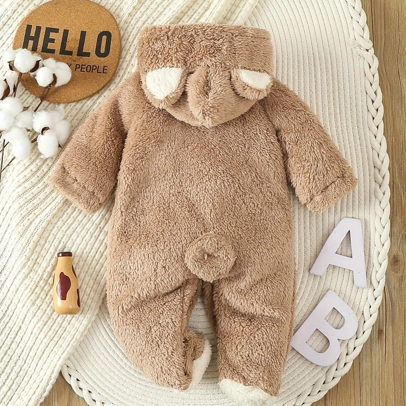 Baby Hooded Fleece Romper