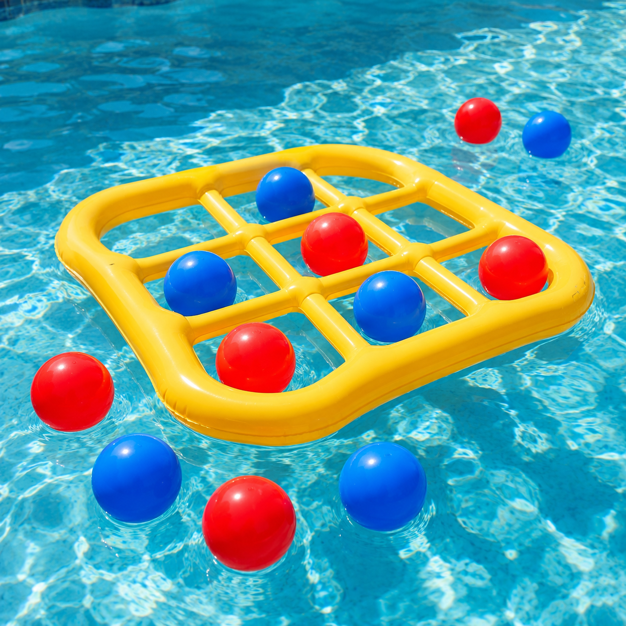 Inflatable Pool Tic Tac Toe Game Set with Air Pump