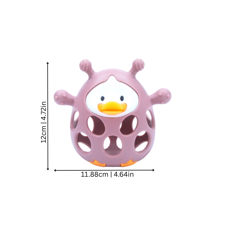 Silicone Baby Teether Toy for Infants, Sensory Teething Ring with Easy Grip Design