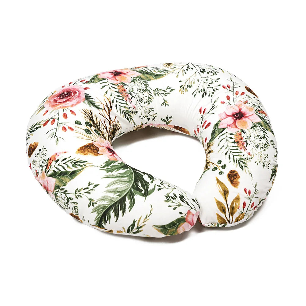 C-Shaped Nursing Pillow with Removable Cover for Feeding and Support