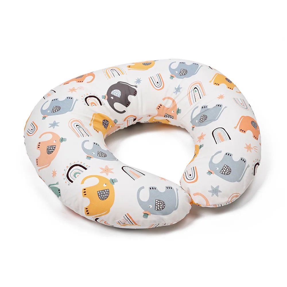 C-Shaped Nursing Pillow with Removable Cover for Feeding and Support
