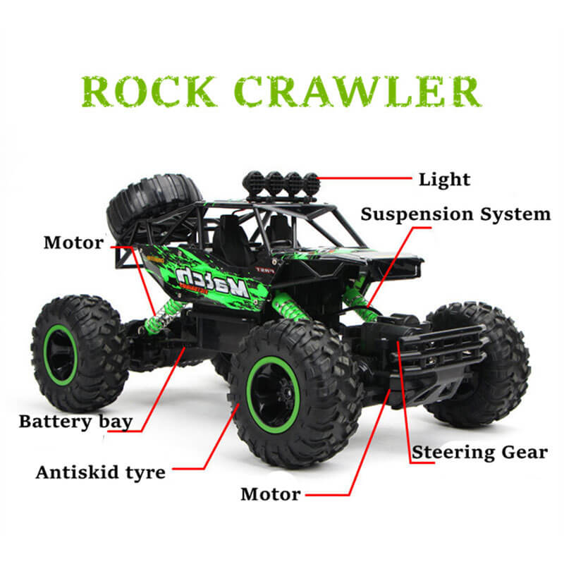 4WD RC Monster Truck for Kids – Remote Control Off-Road Rock Crawler