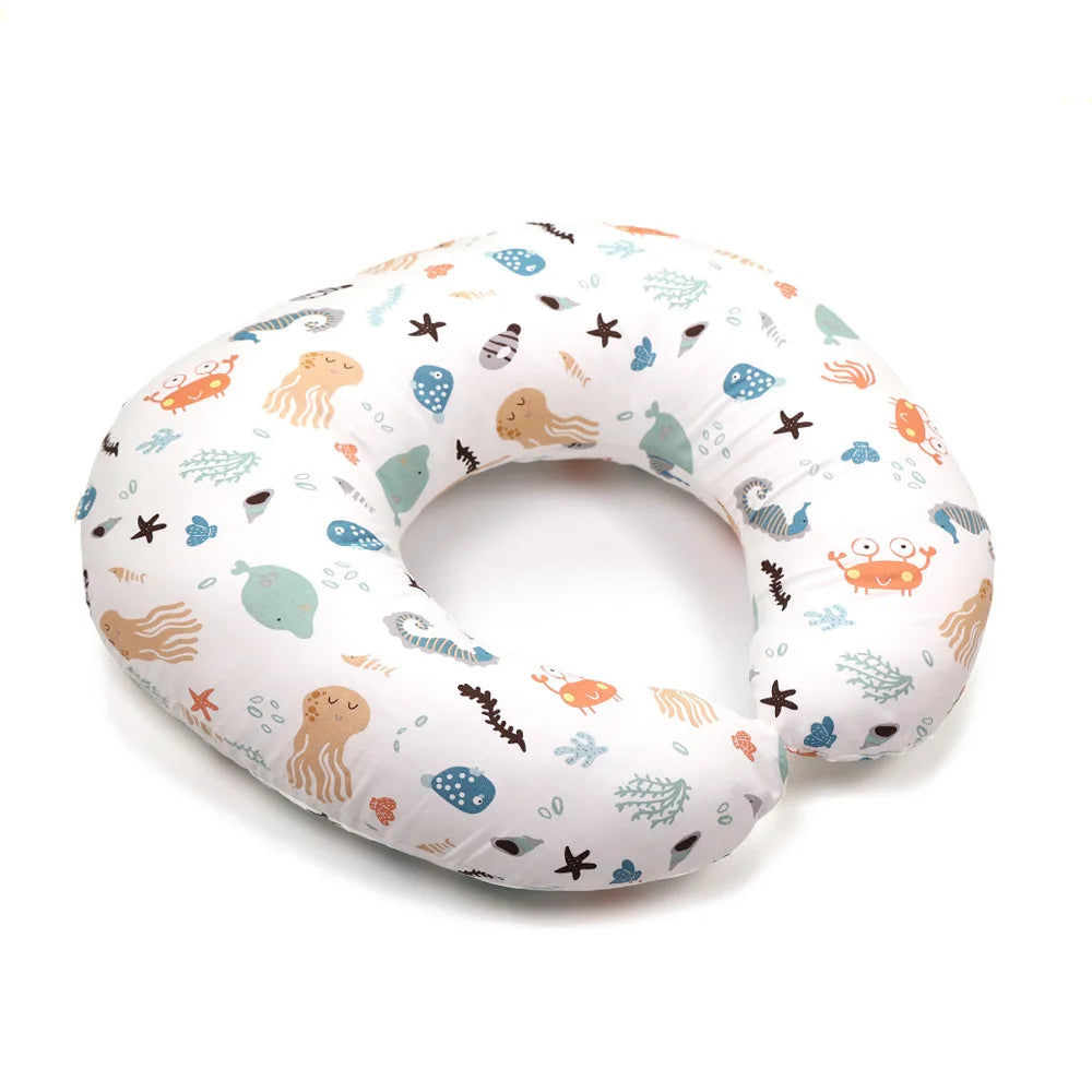 C-Shaped Nursing Pillow with Removable Cover for Feeding and Support