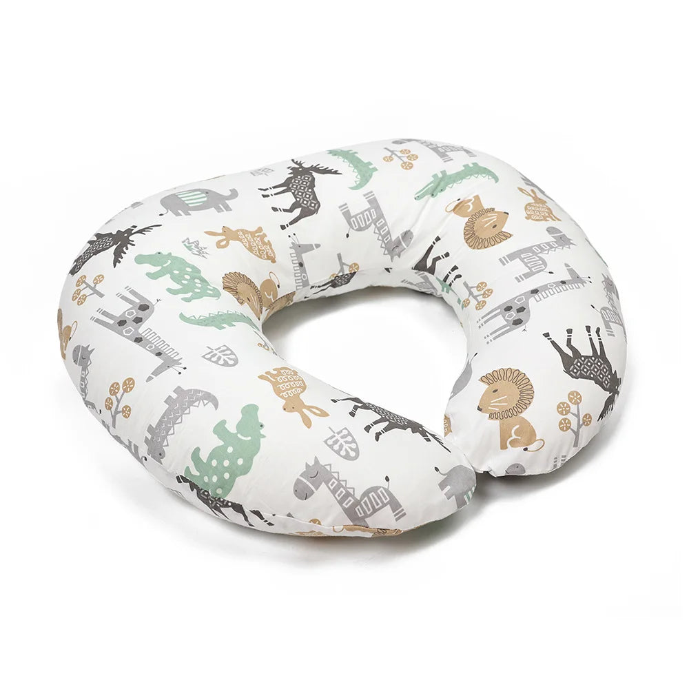 C-Shaped Nursing Pillow with Removable Cover for Feeding and Support