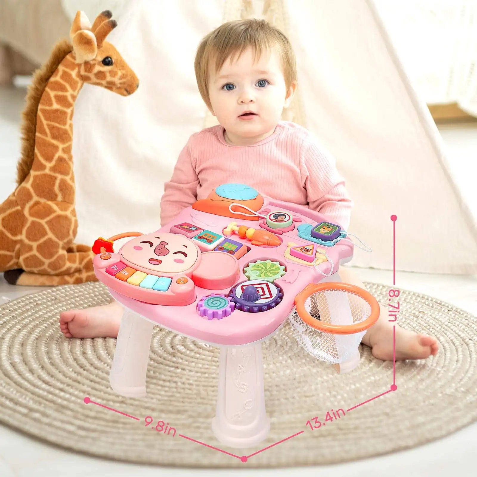 2-in-1 Baby Walker & Activity Center with Detachable Learning Toy Panel