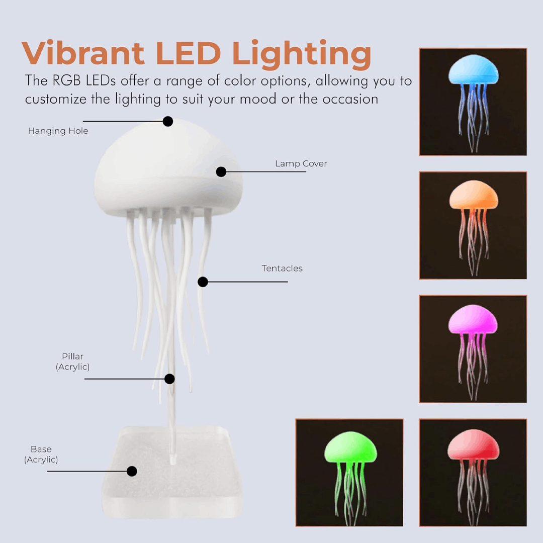 LED Jellyfish Lamp with RGB Color Changing and Voice Activation