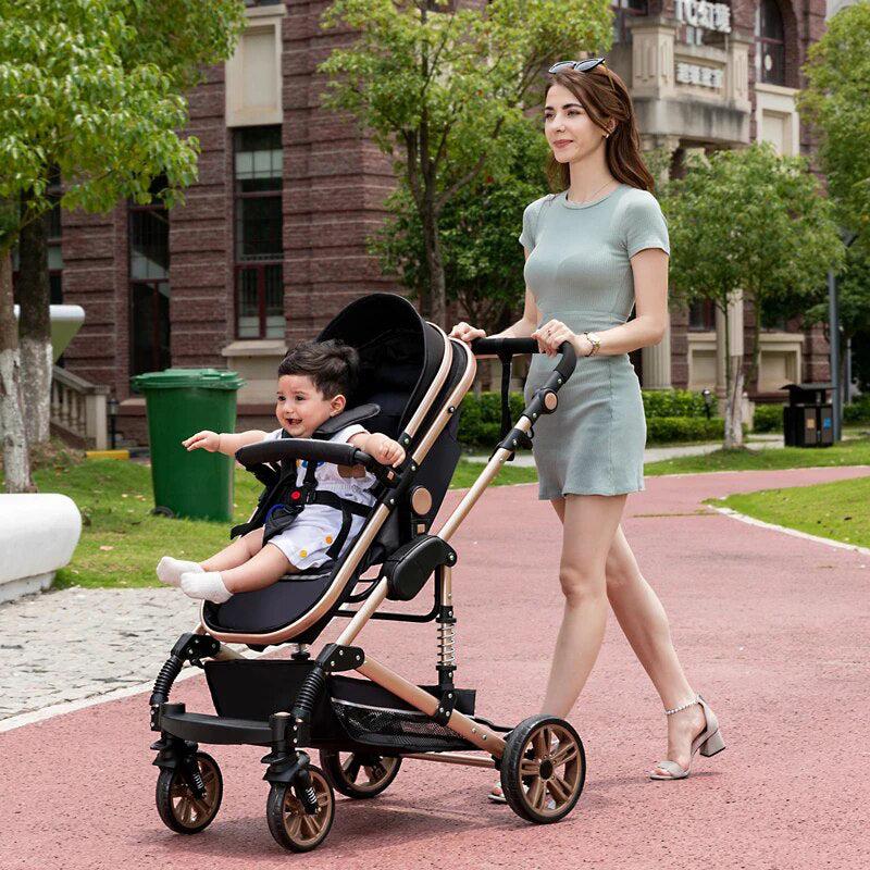 3-in-1 Baby Stroller Travel System with Reversible Seat and Infant Car Seat