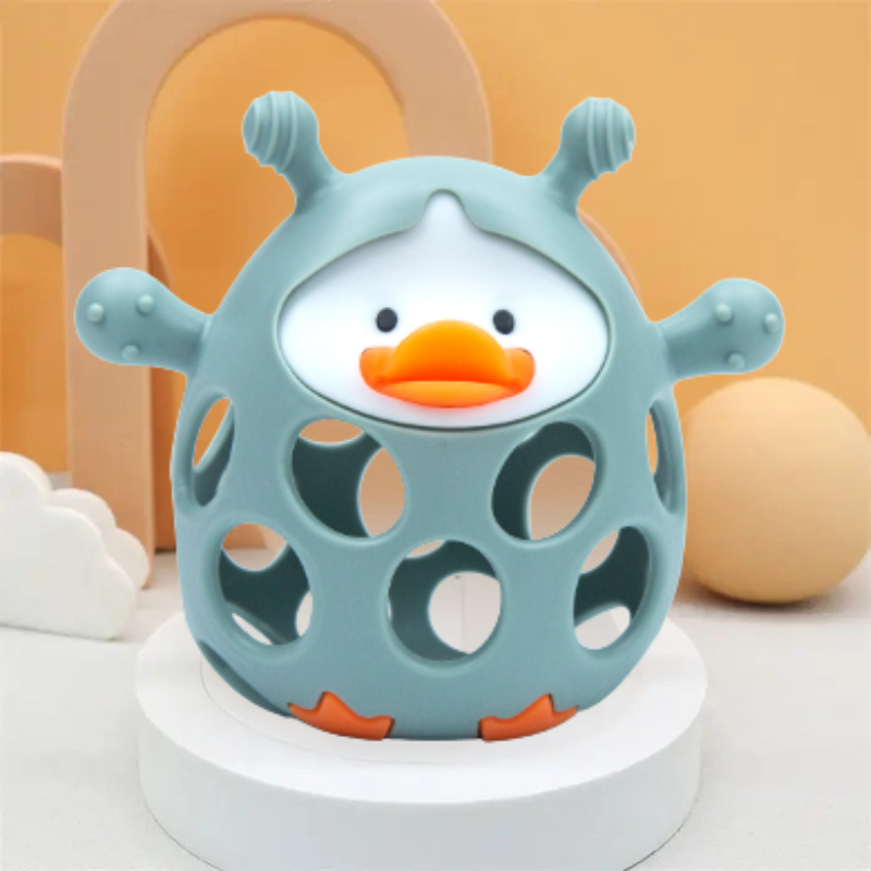 Silicone Baby Teether Toy for Infants, Sensory Teething Ring with Easy Grip Design
